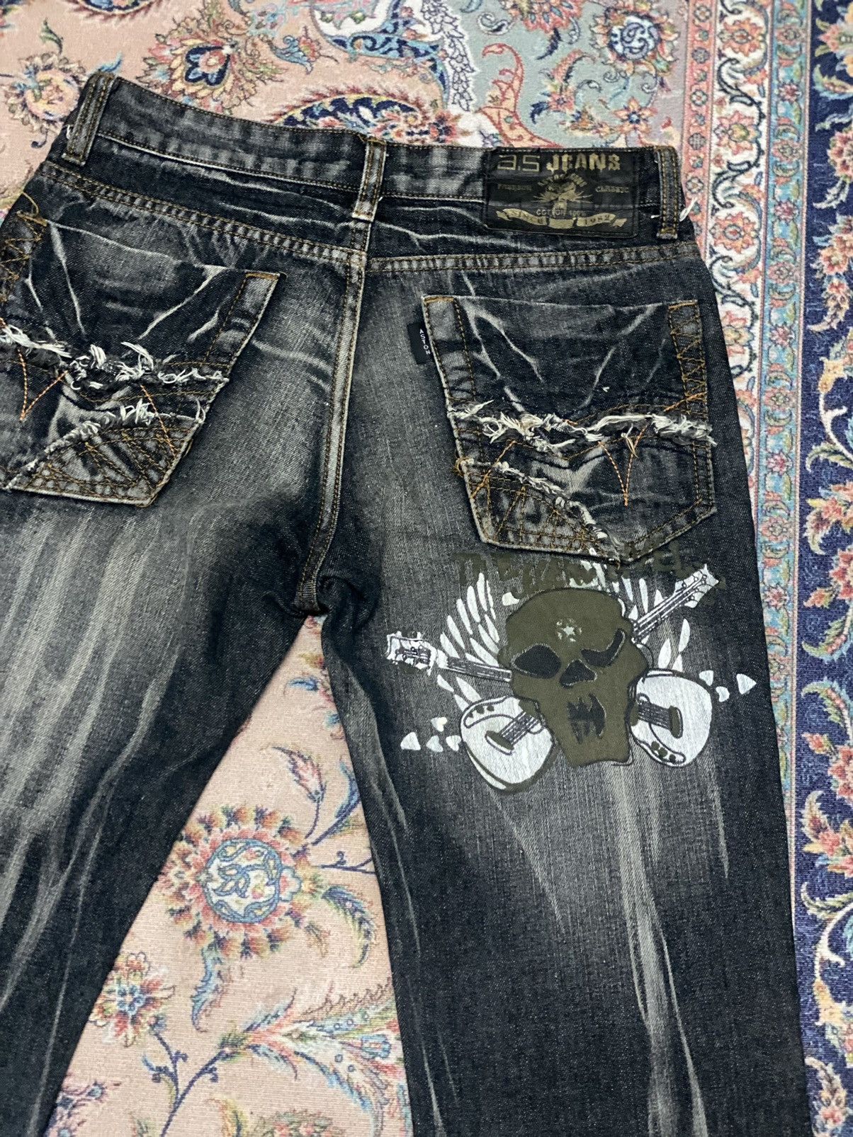 If Six Was Nine × JNCO Astom Denim Skull Lighting crazy design🚀 Size US 31 - 8 Thumbnail