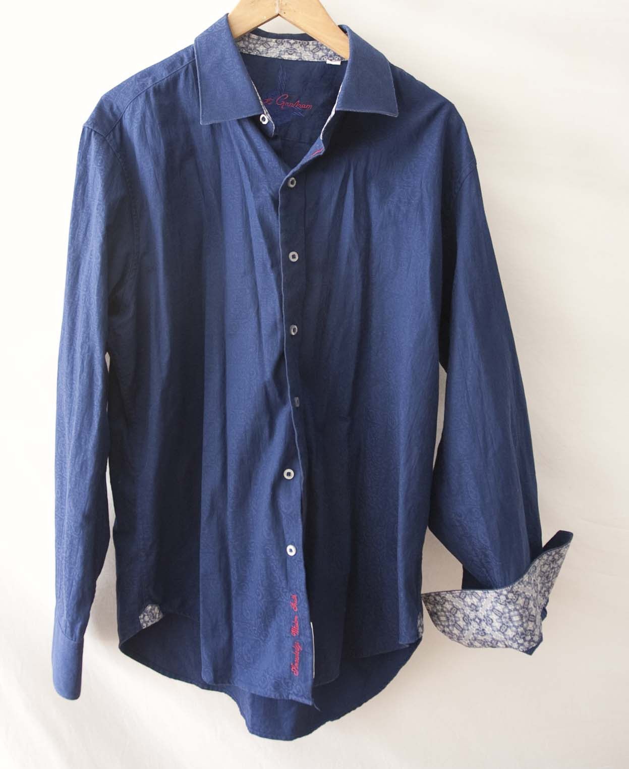 Robert Graham Robert Graham Shirt Size L Abstract Graphic Blue Size US L / EU 52-54 / 3 - 3 Thumbnail