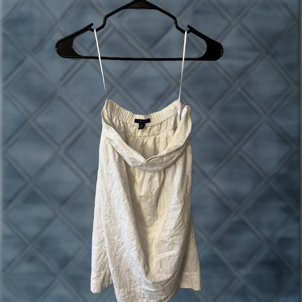 Tommy Hilfiger Tommy Hilfiger Strapless White Dress 2 Women Solid Satin Stripe Down Side Size XS / US 0-2 / IT 36-38 - 1 Thumbnail