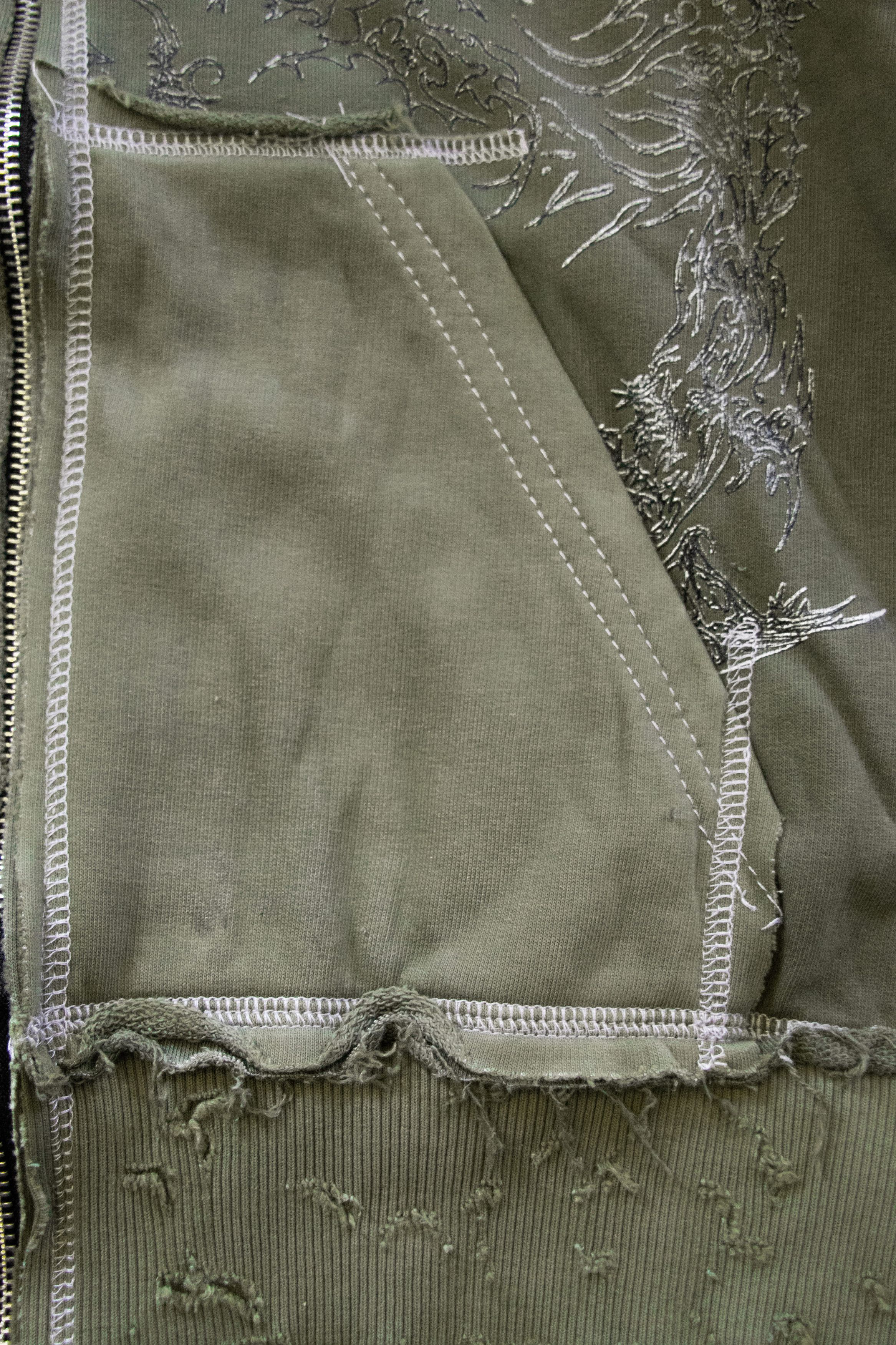 Japanese Brand oedema "nymph" white distressed hoodie Size US L / EU 52-54 / 3 - 8 Thumbnail