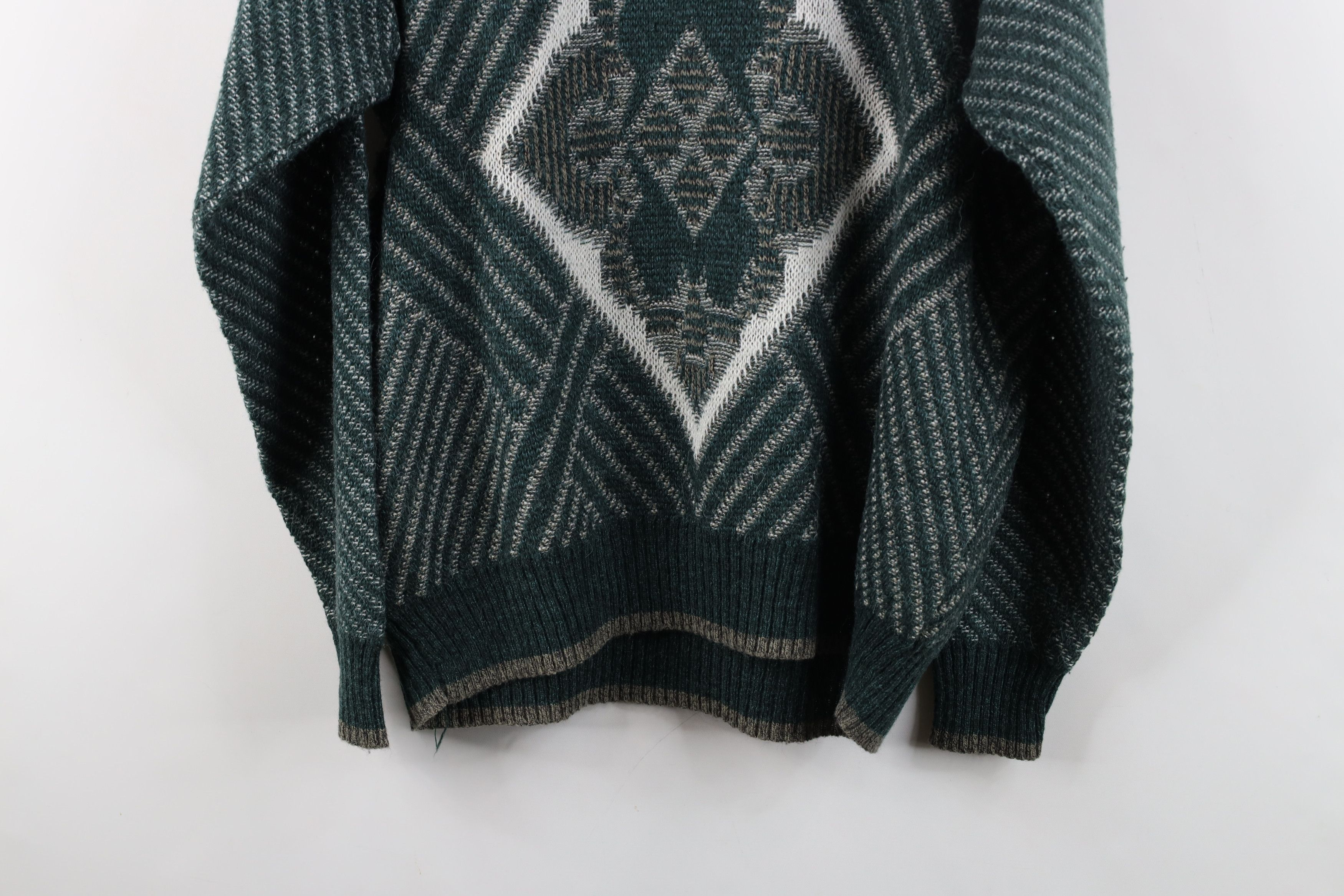 Vintage Vintage 90s Streetwear Blend Ribbed Knit Geometric Sweater Size L / US 10 / IT 46 - 10 Thumbnail