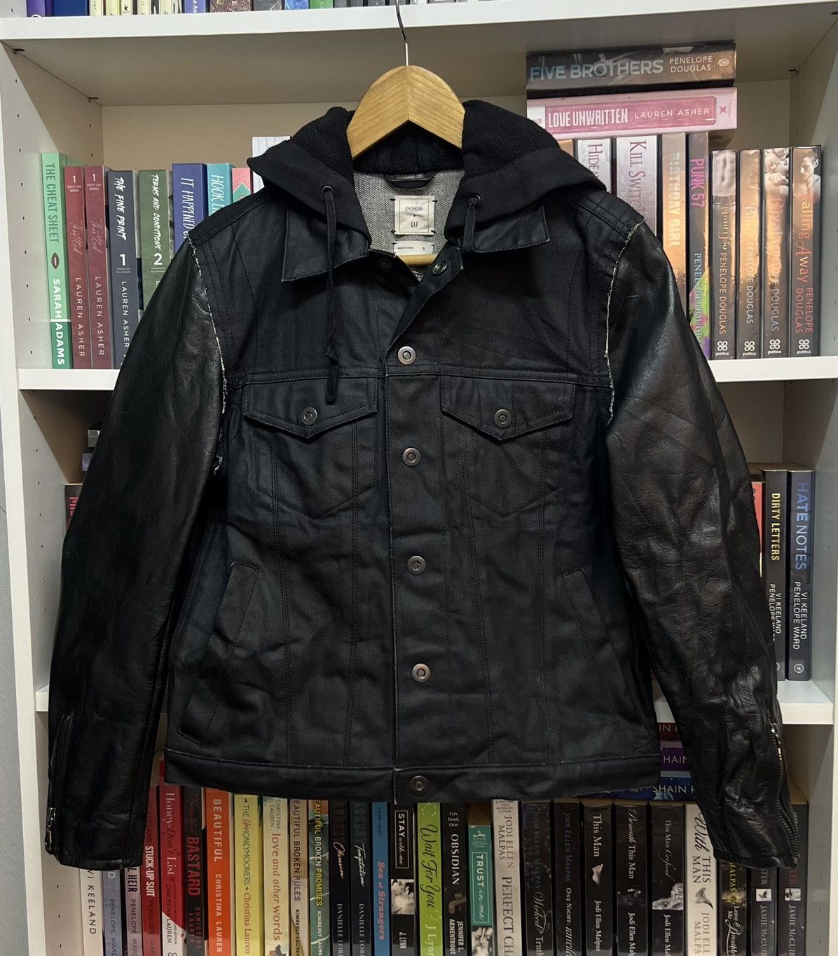 En Noir En Noir X Gap Wax Denim + Leather Jacket Size US S / EU 44-46 / 1 - 1 Thumbnail
