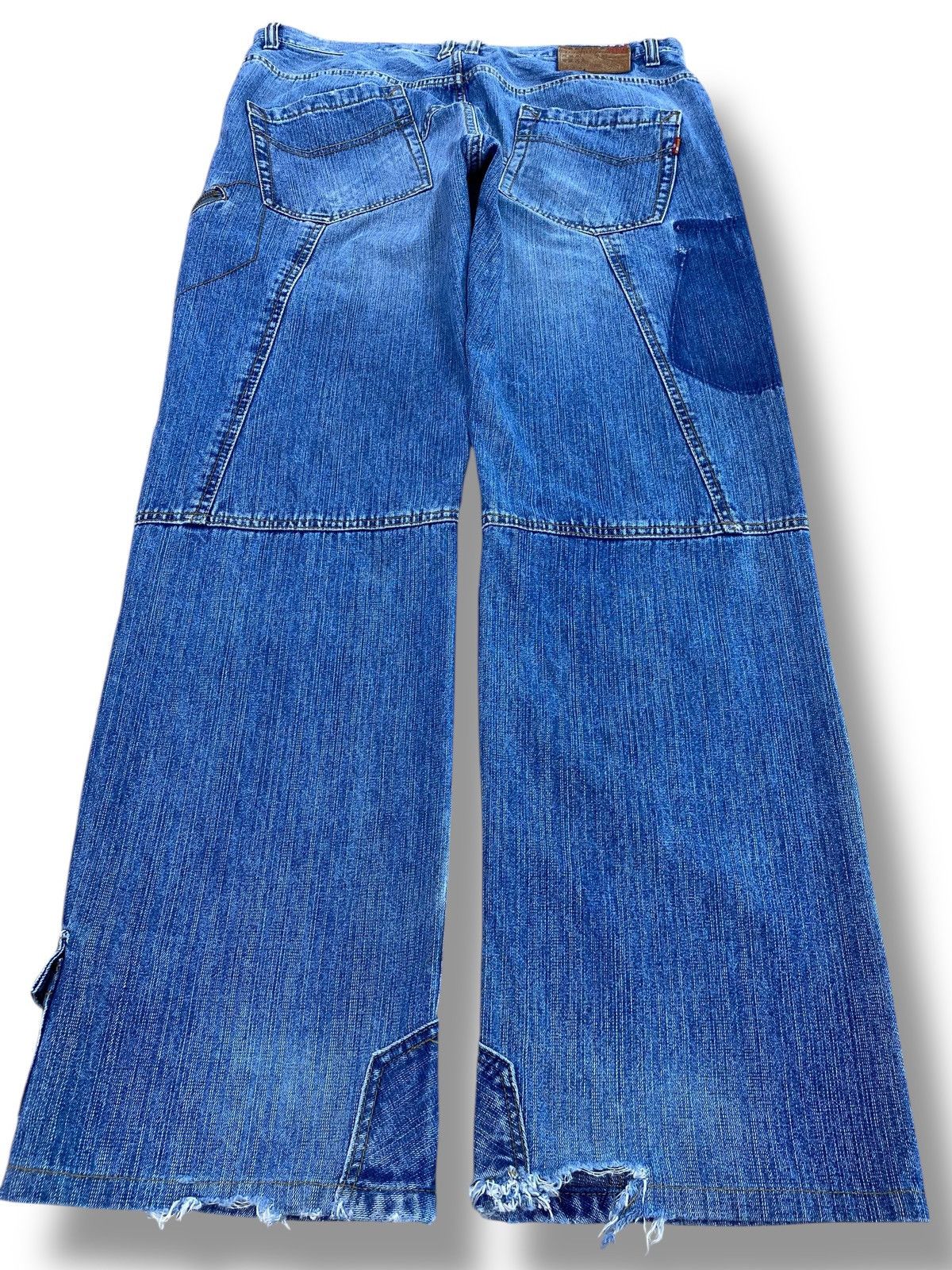 Japanese Brand Japanese Brand Patchwork Style Wide Leg Carpenter Jeans Size US 35 - 3 Thumbnail