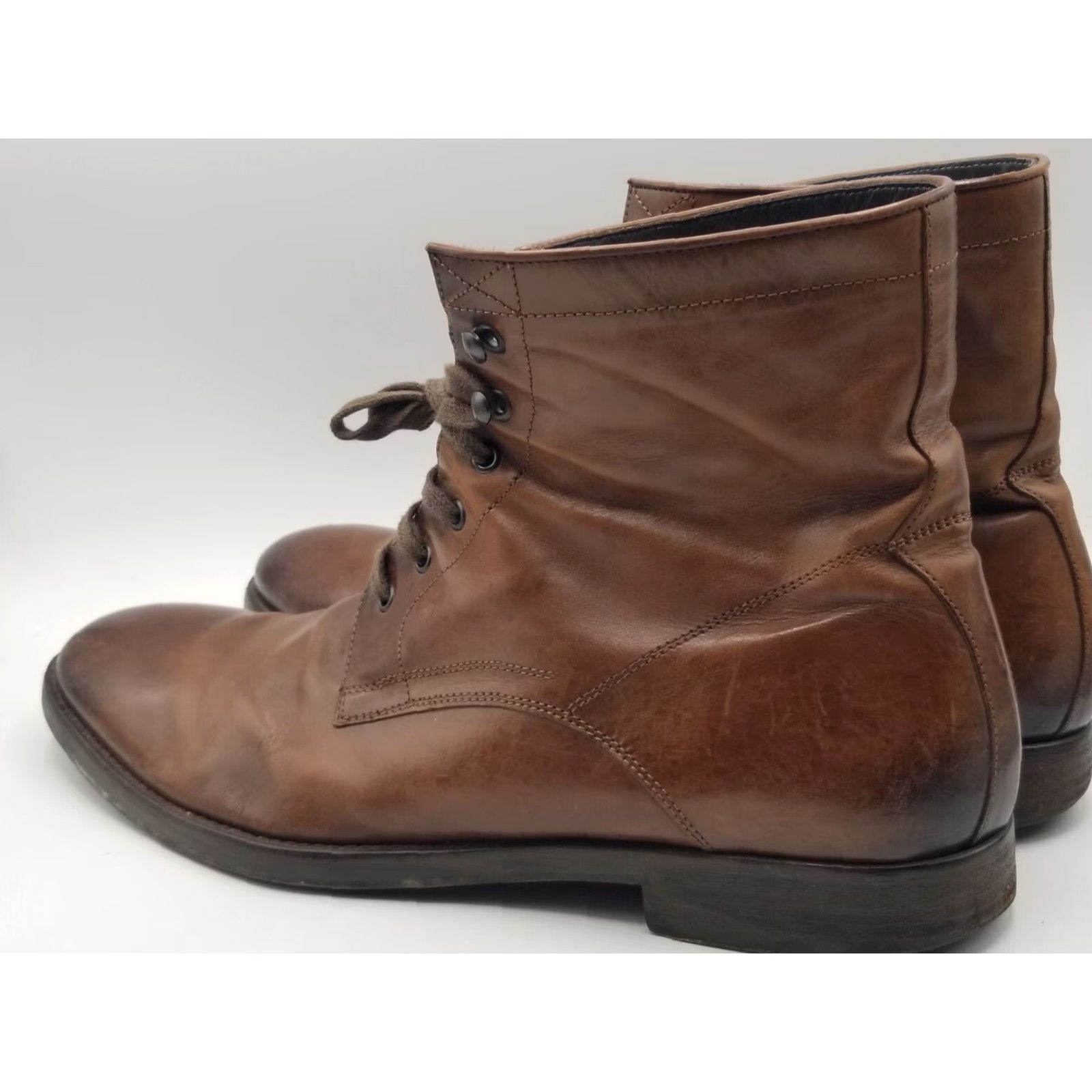 Vintage To Boot New York Adam Derrick brown leather lace up boots Made in taly Size 13 Boots Mens Brown Leather Chukka Lace Up Comfort Cushioned Lined 13 Mens Size US 13 / EU 46 - 4 Thumbnail