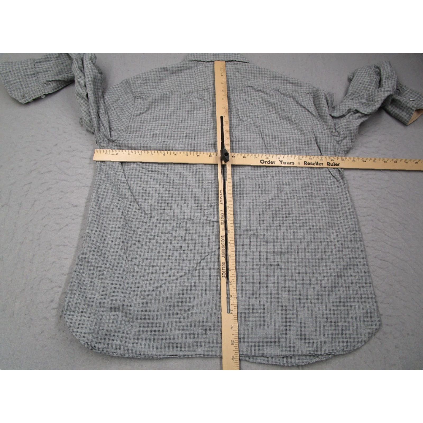 Rag & Bone Rag & Bone Shirt Mens XL Gray Check Long Sleeve Button Up Knit Casual Work Flip Cuff Size US XL / EU 56 / 4 - 5 Thumbnail