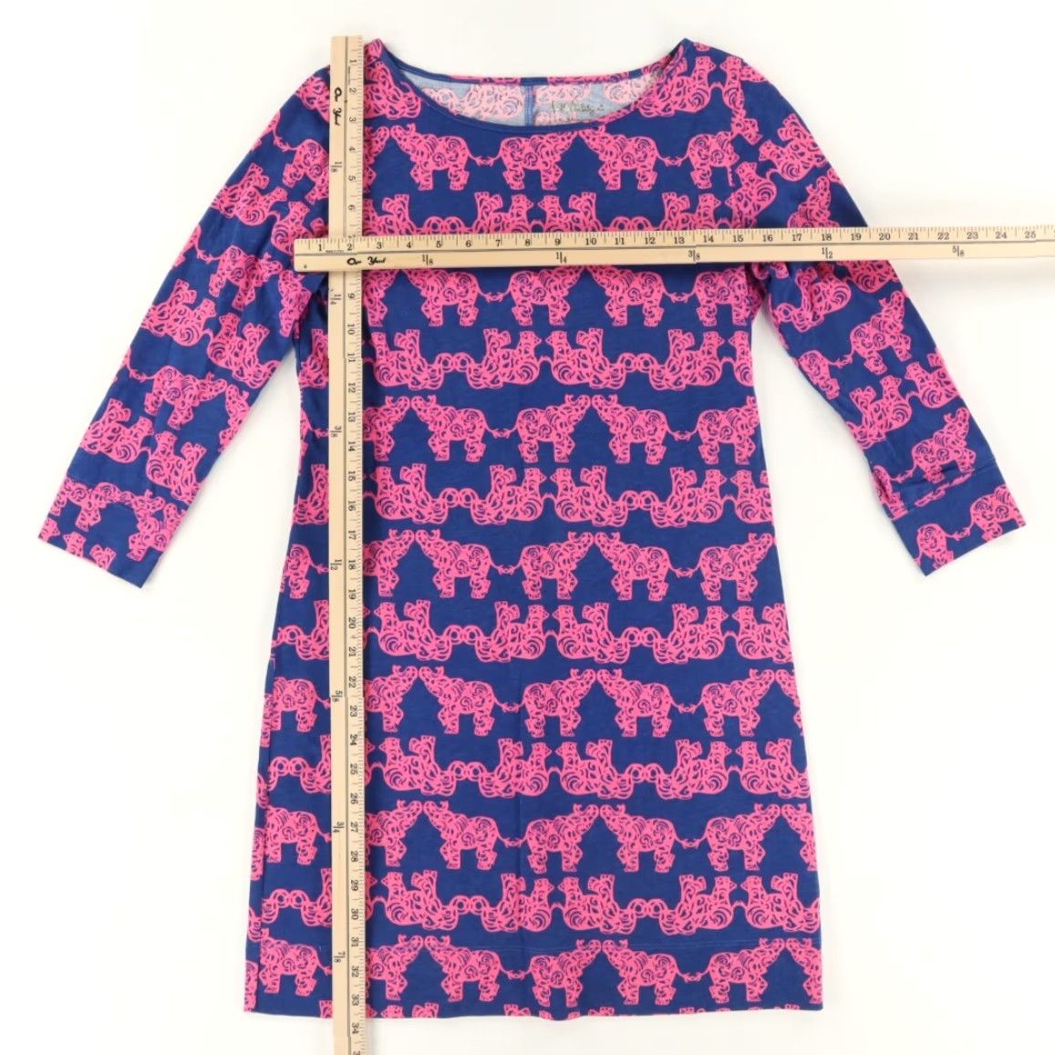 Lilly Pulitzer Lilly Pulitzer Marlowe Elephant All Over Print Long Sleeve Dress Navy Women's S Size S / US 4 / IT 40 - 3 Thumbnail