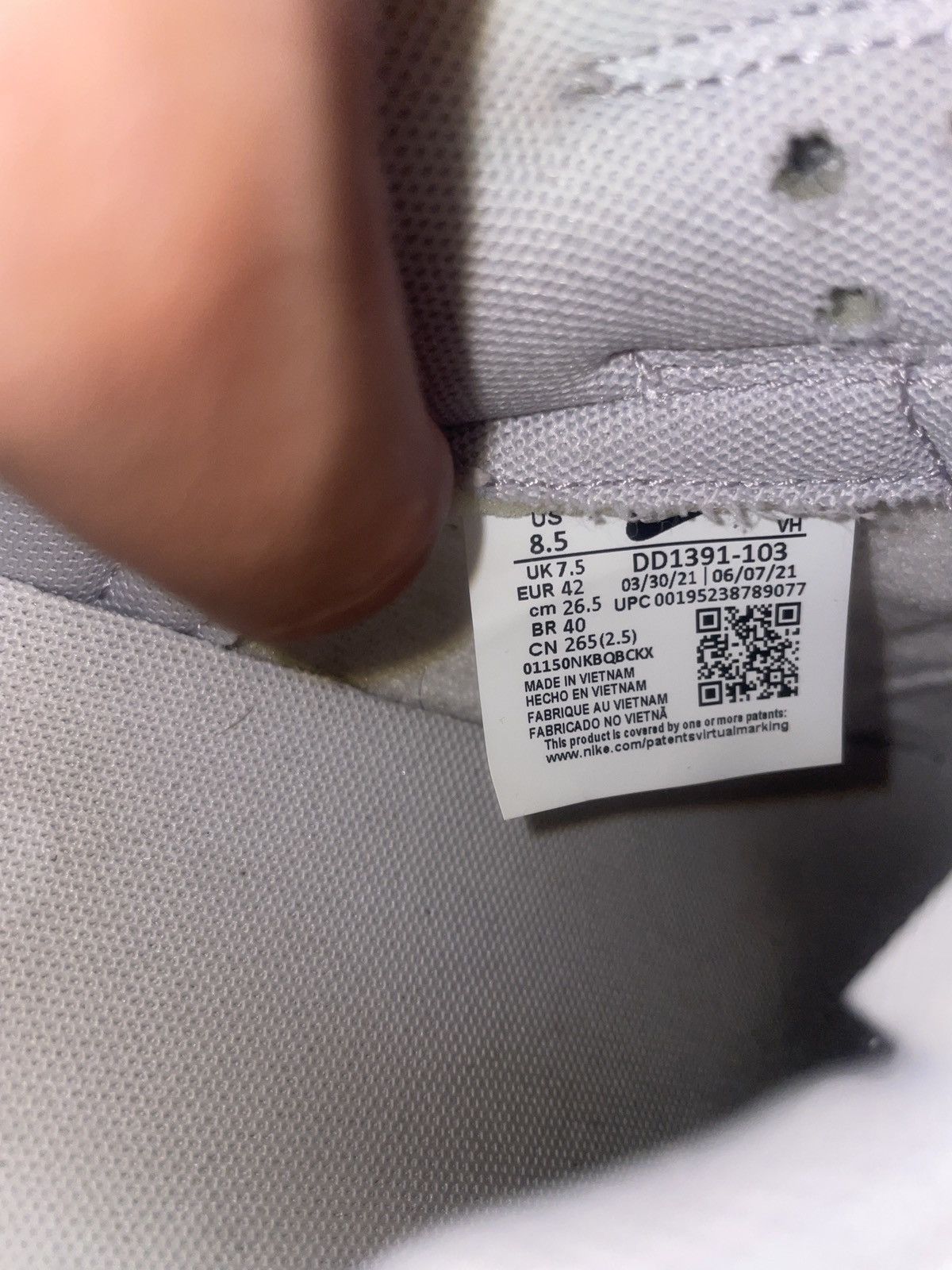Jordan Brand × Nike Nike Dunk Low Grey Fog Size US 8.5 / EU 41-42 - 5 Thumbnail