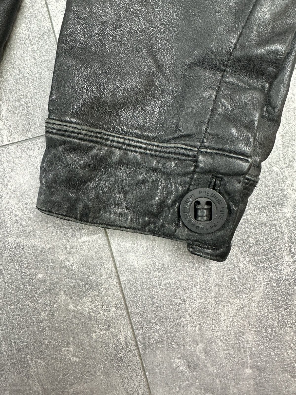 Superdry Super Dry Brad Cowhide Leather Zip Up Bomber Jacket Size US L / EU 52-54 / 3 - 17 Thumbnail