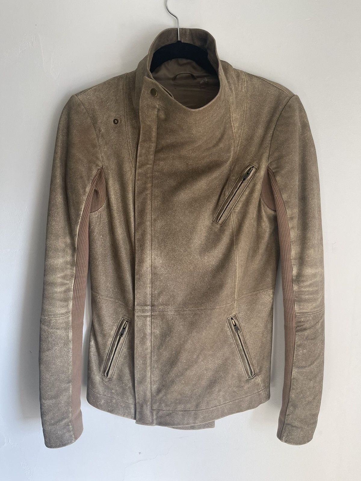 image of Veda High Button Zip Jacket in Tan/Beige, Women's (Size Medium)