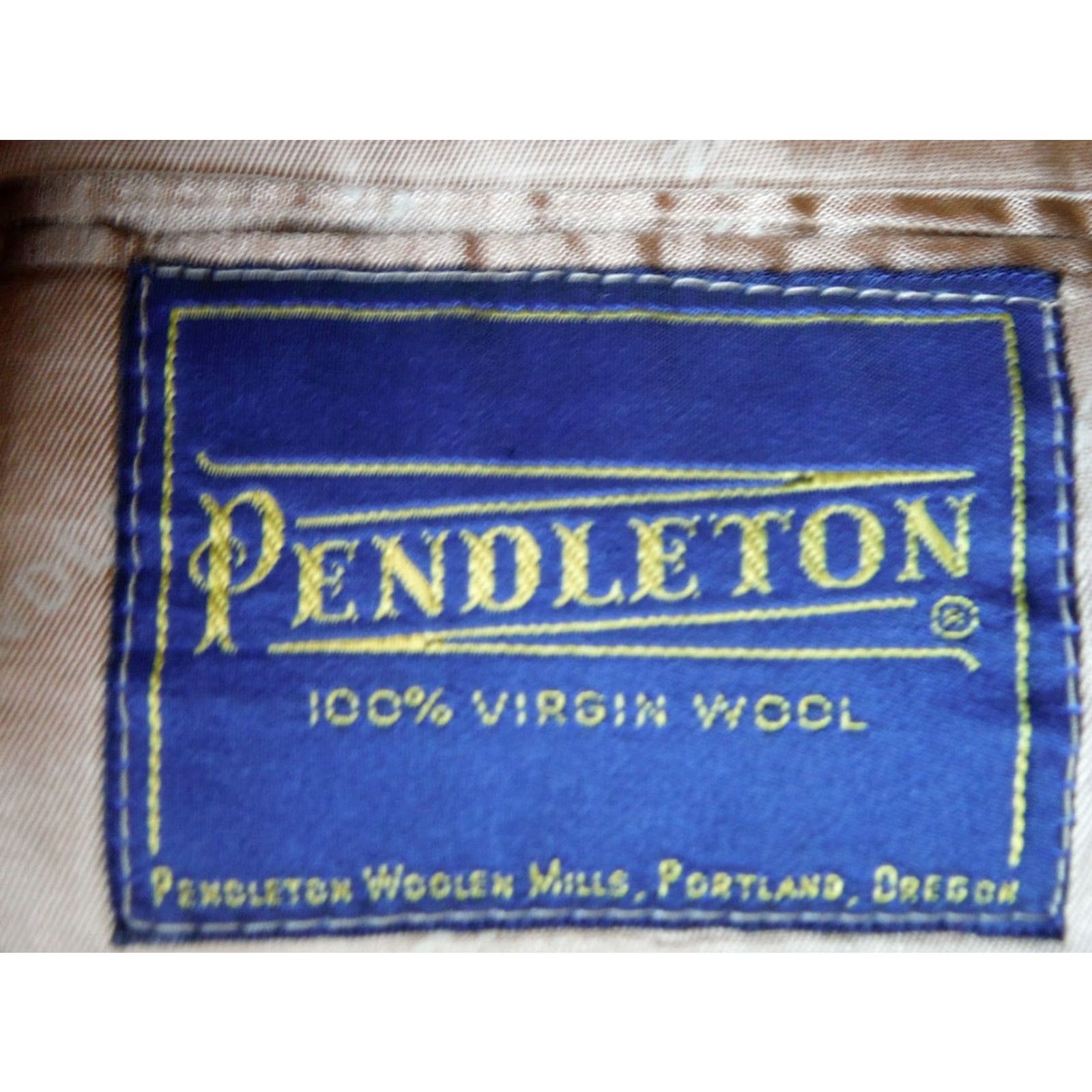 Pendleton VINTAGE Pendleton Houndstooth Virgin Wool 2 Button Mens Blazer Jacket 40 Size 40R - 3 Thumbnail