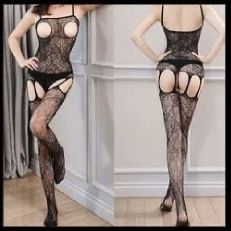 Other Sexy black lingerie lace bodysuit cutouts (pictured) Size ONE SIZE - 1 Preview