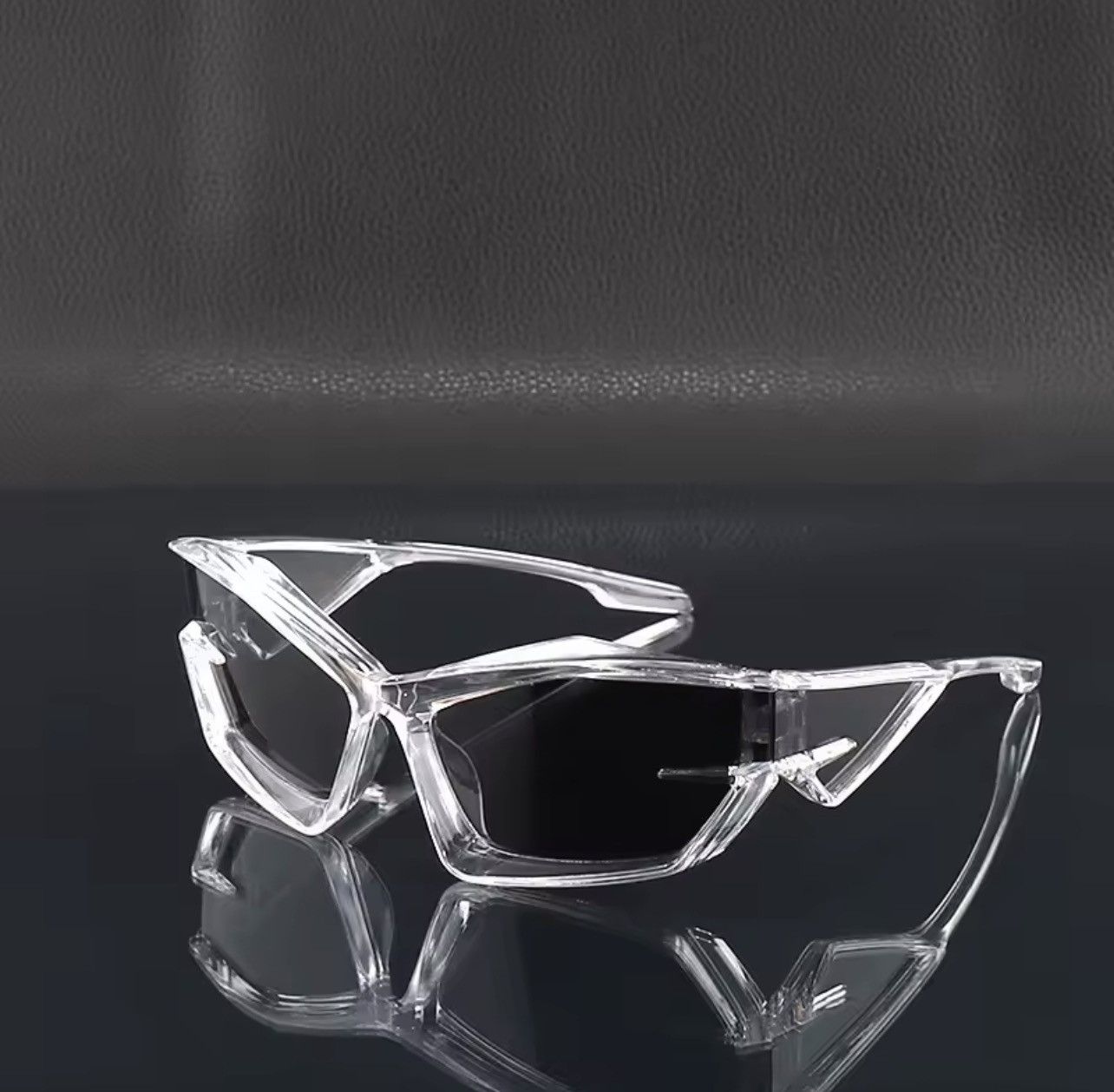 Other Clear Frame Sport Sunglasses UV400 Shield Wrap Street Size ONE SIZE - 3 Thumbnail