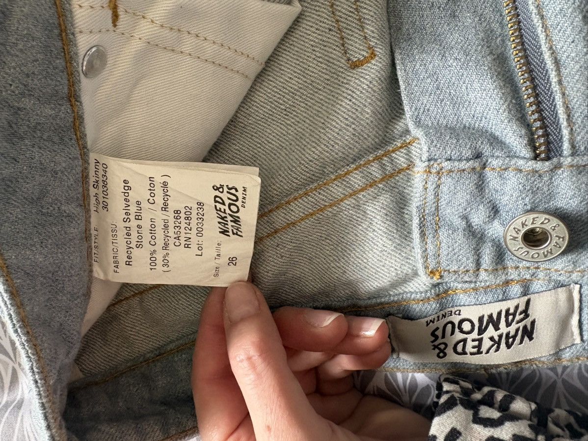 Naked & Famous Naked and Famous Recycled Selvedge Stone Blue - High Skinny Size 26" / US 2 / IT 38 - 6 Thumbnail