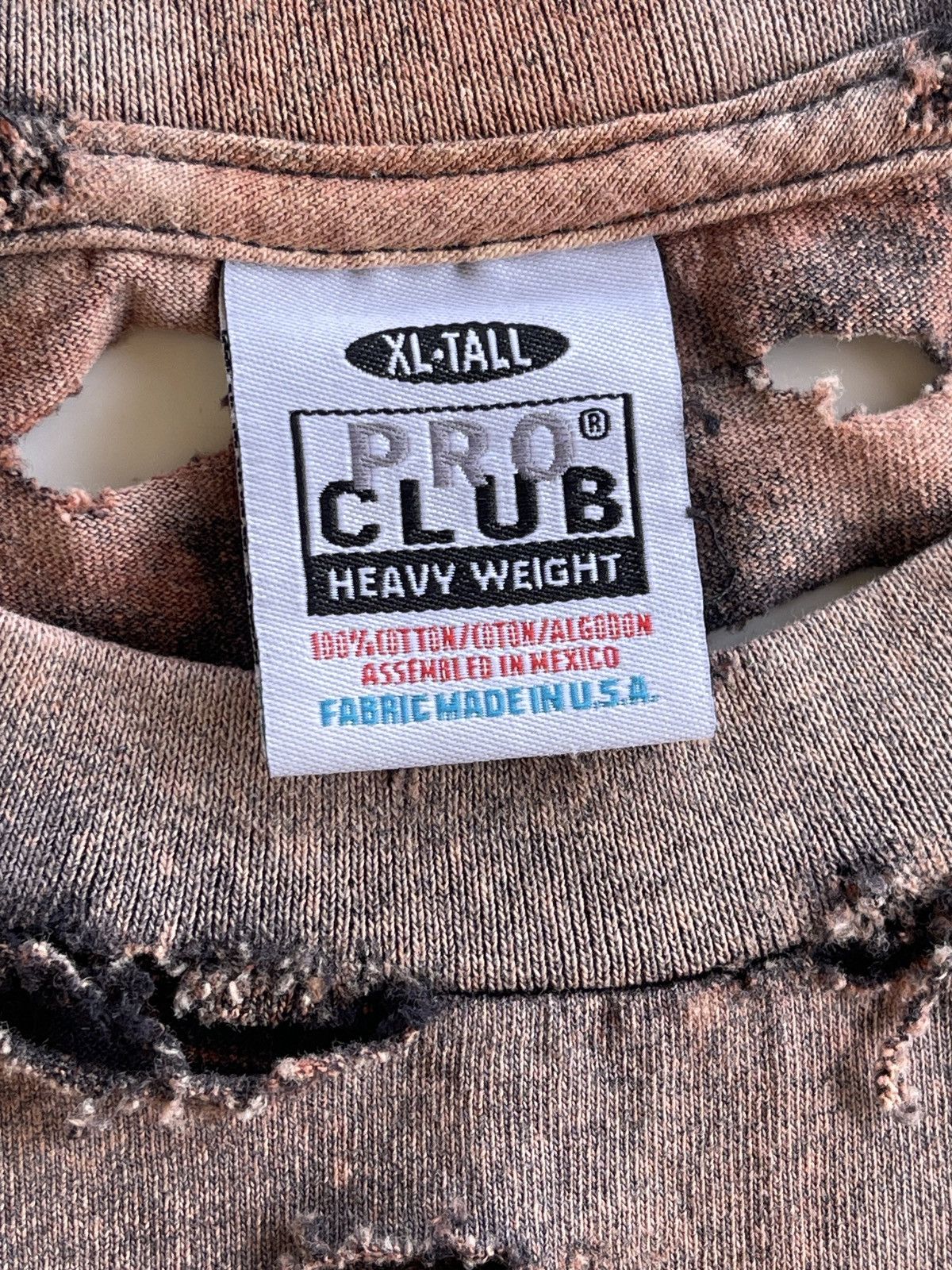 Vintage Thrashed!!! Distressed Acid Wash Grunge Pro Club Shirt Size US XL / EU 56 / 4 - 17 Thumbnail