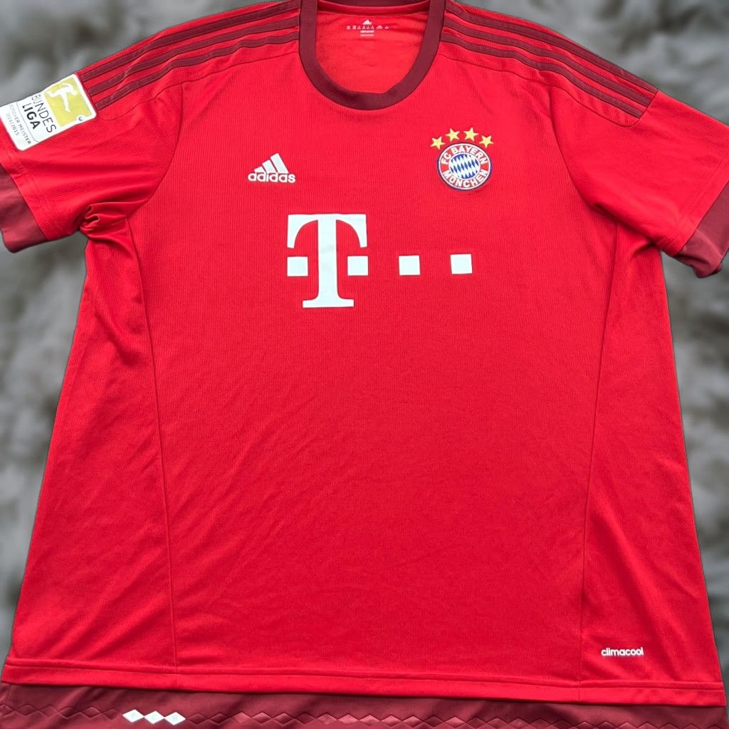 Adidas adidas Bayern Munich 2015 2016 Home Football Jersey Shirt 2XL Men Red Soccer Moisture Wicking Quick Dry Jersey Size US XXL / EU 58 / 5 - 1 Thumbnail