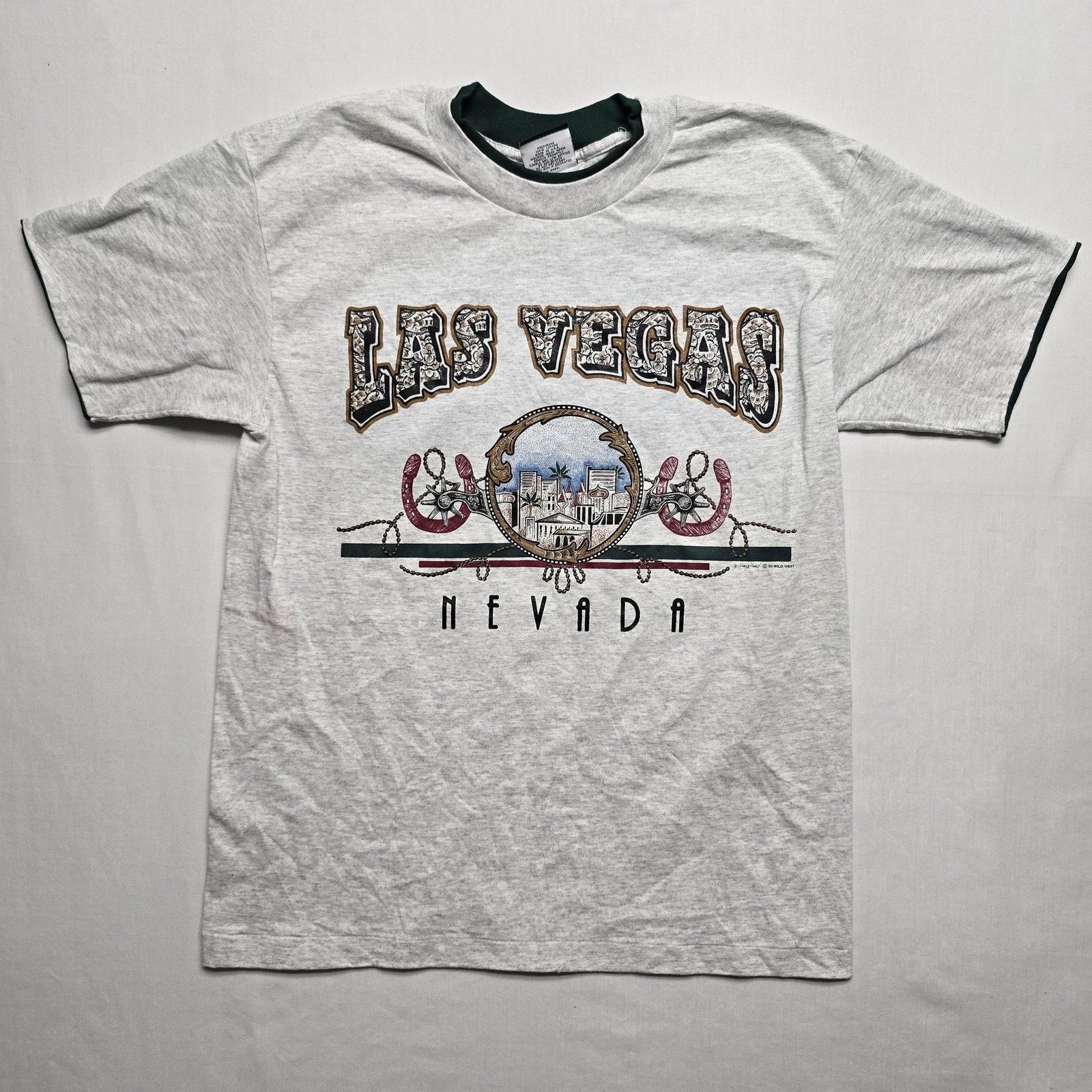Vintage Vintage Las Vegas Jackson Hole Medium Gray Ringer Tee 90s Size US M / EU 48-50 / 2 - 1 Thumbnail