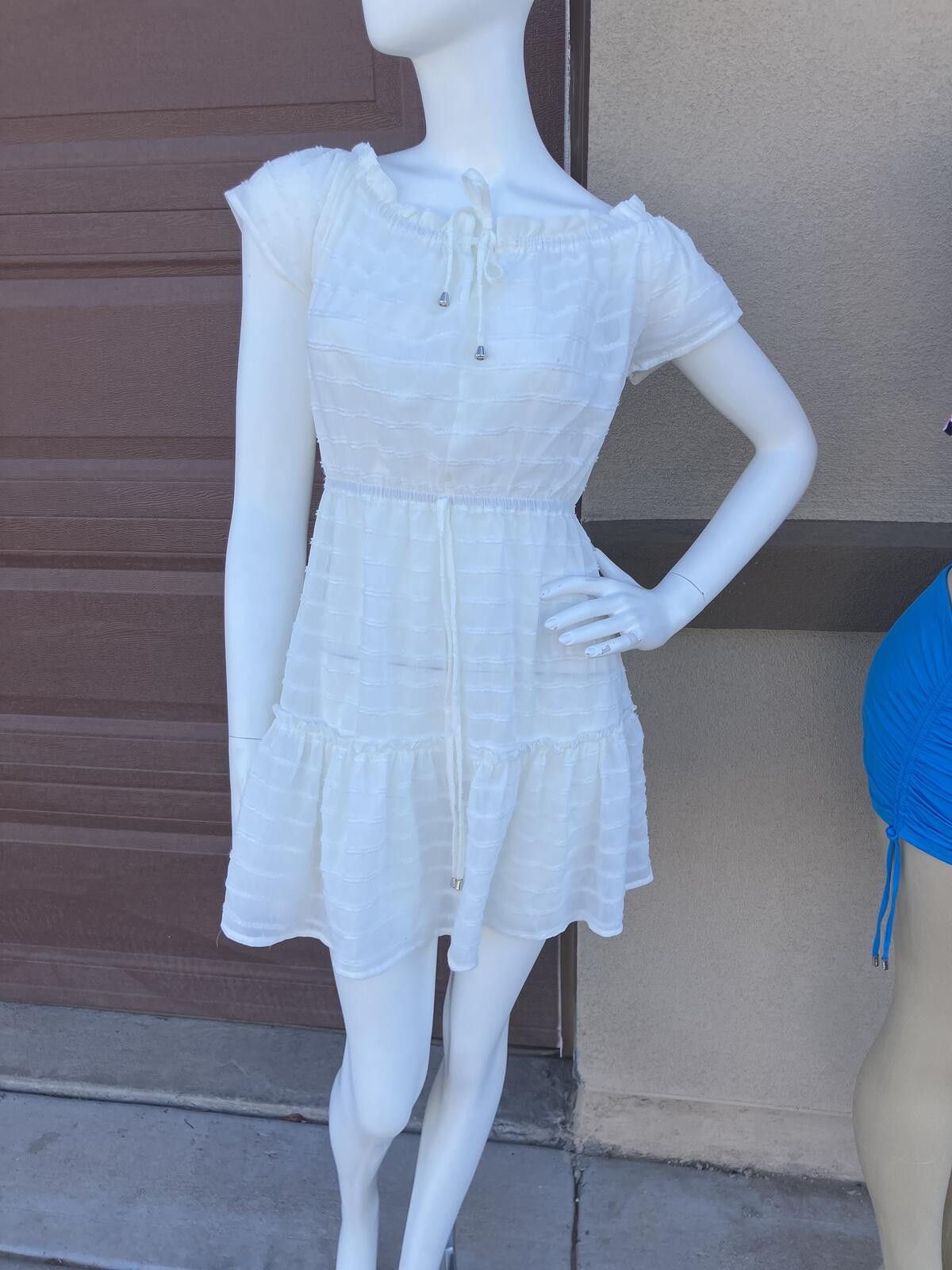 Other NWT Miken Swim White Short Sleeve Dress, Size Large Size L / US 10 / IT 46 - 8 Thumbnail