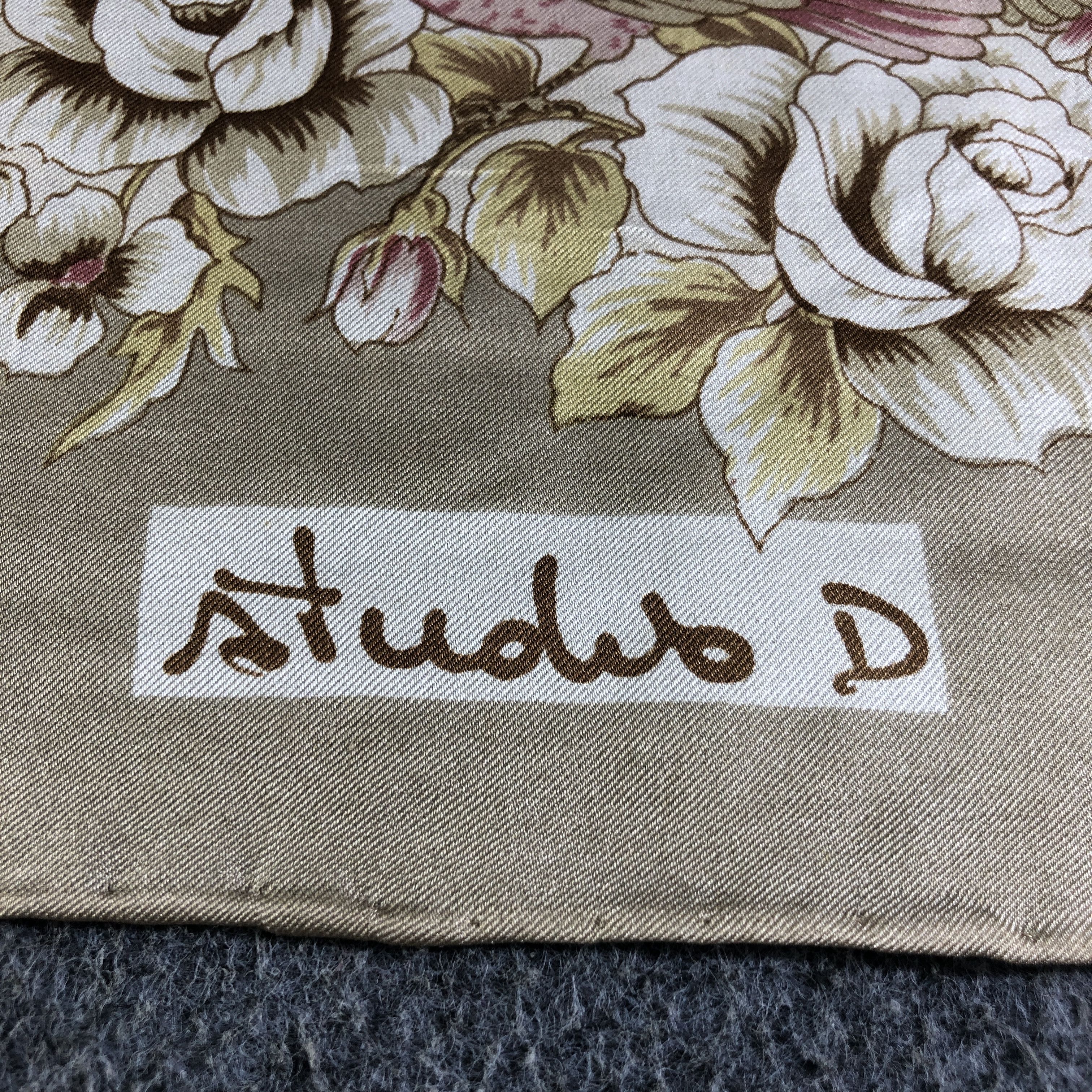Japanese Brand Studio D Floral Hand Rolled Silk Scarf M1032 Size ONE SIZE - 4 Thumbnail