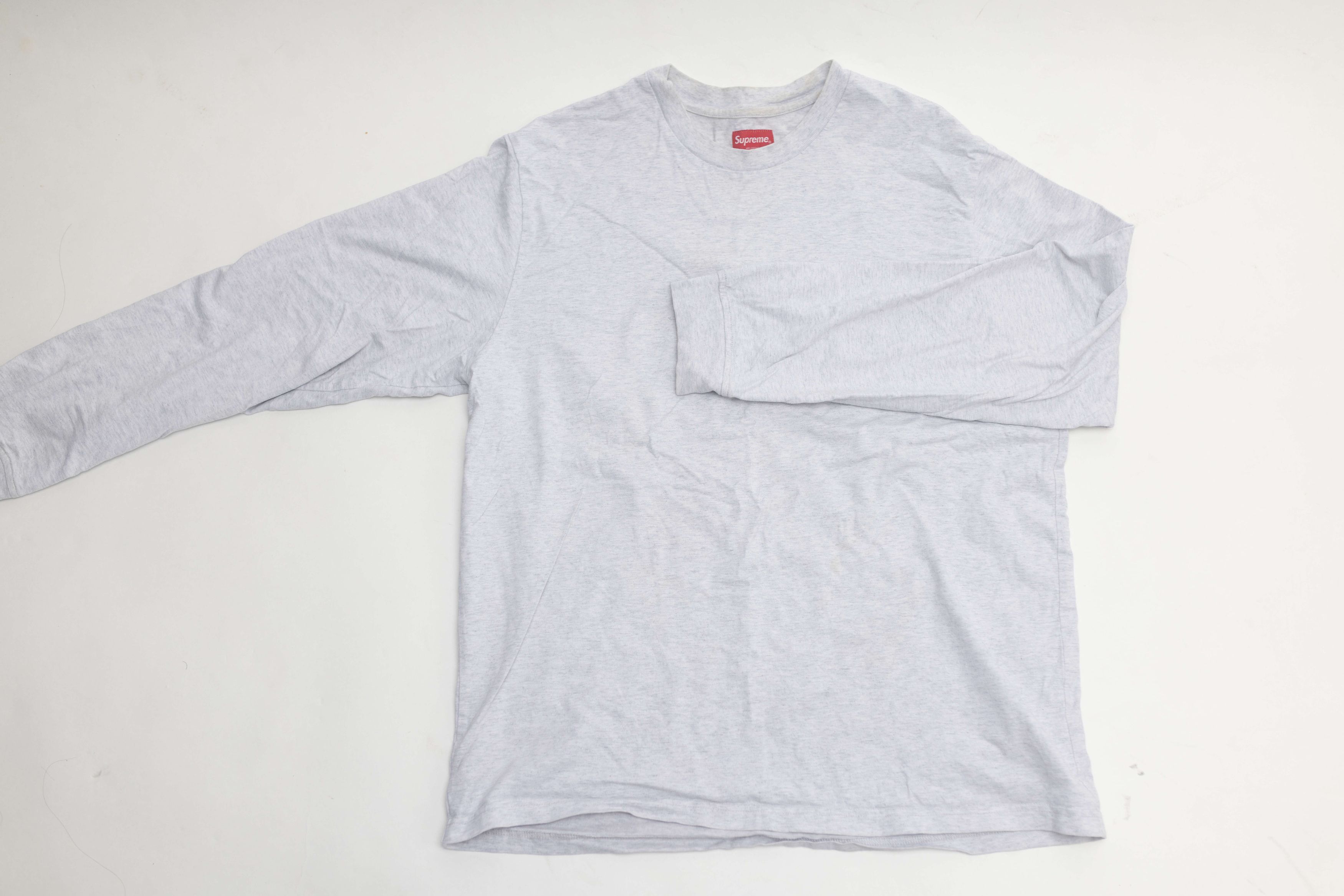 Grey Supreme Long Sleeve Chest Box Logo
