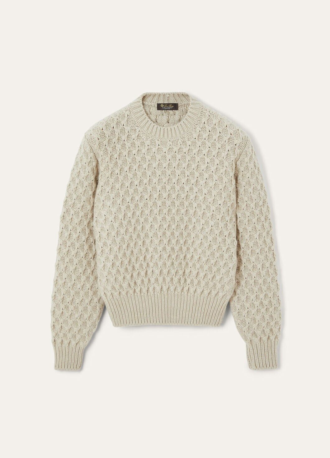 Loro Piana o1w1db10825 FAO3404 Vallé Crewneck Sweater in Beige Size L / US 10 / IT 46 - 1 Preview