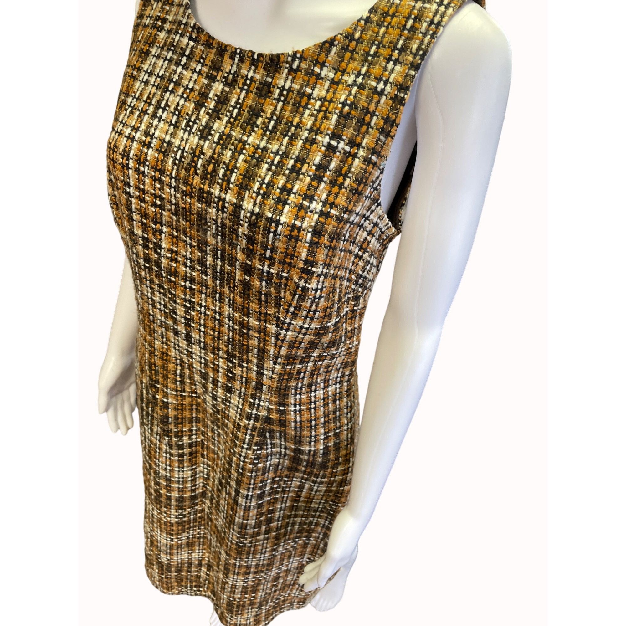 Other Chadwicks Women's Brown Tweed Sleeveless Dress/ Knee length Size M / US 6-8 / IT 42-44 - 2 Thumbnail