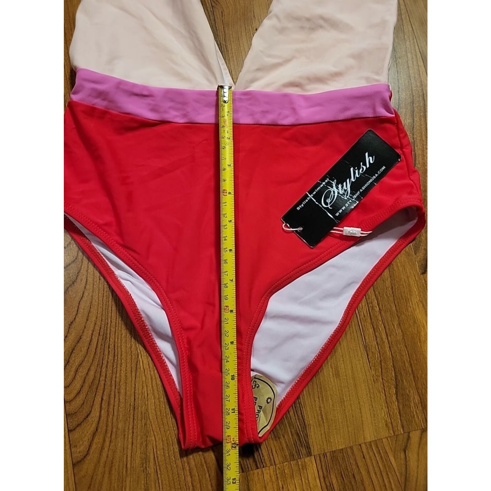 Vintage Stylish One Piece Swimsuit Women S Pink Red Skin Tone Nylon Spandex 82% 18% Beachwear Size ONE SIZE - 7 Thumbnail