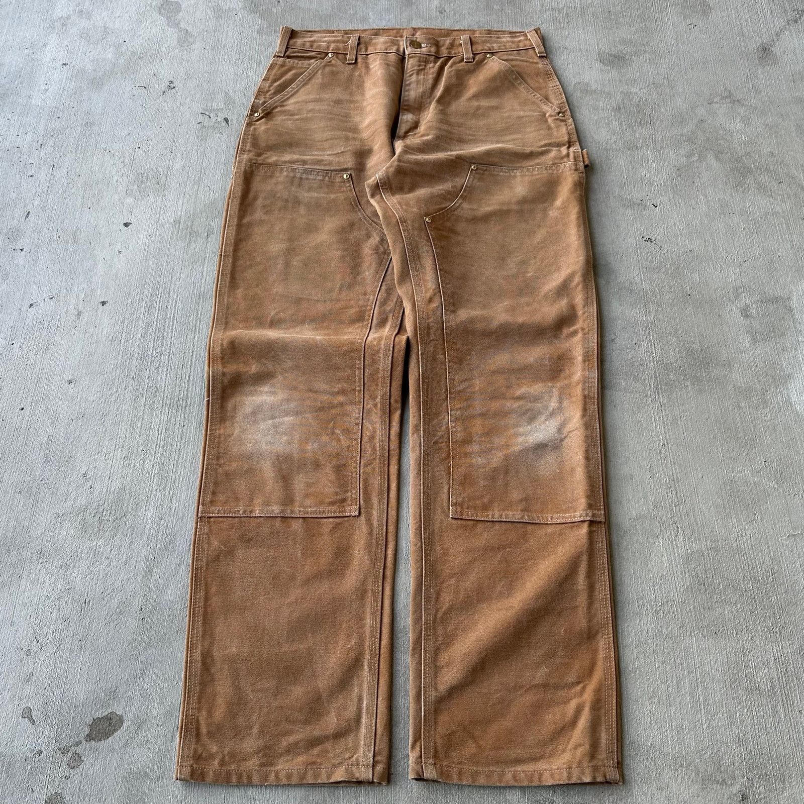 Vintage Y2K Carhartt brown double knee work carpenter pants