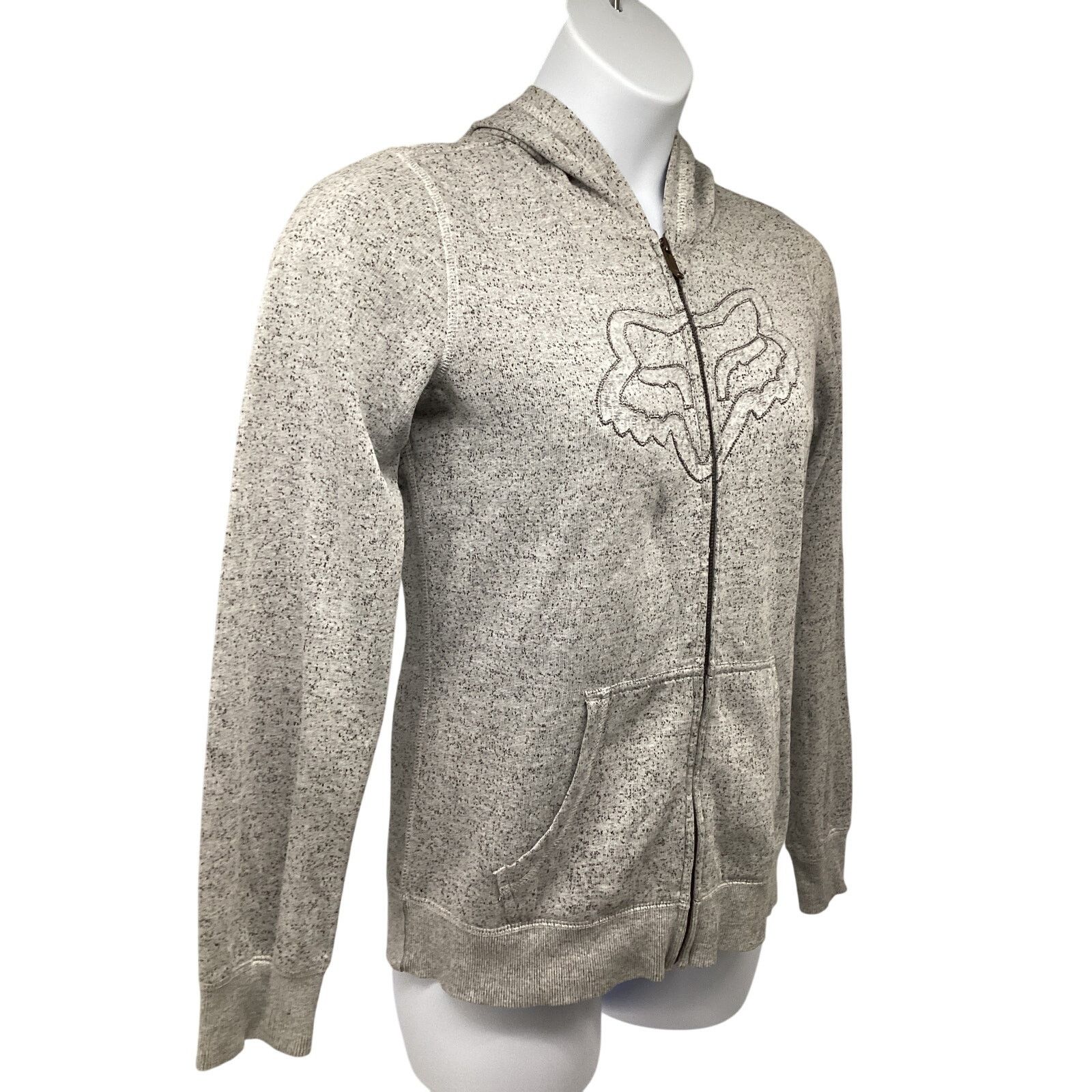 Fox Racing Fox Racing Beige Zip Up Hoodie Jacket Large Stretch Pockets Size L / US 10 / IT 46 - 4 Thumbnail