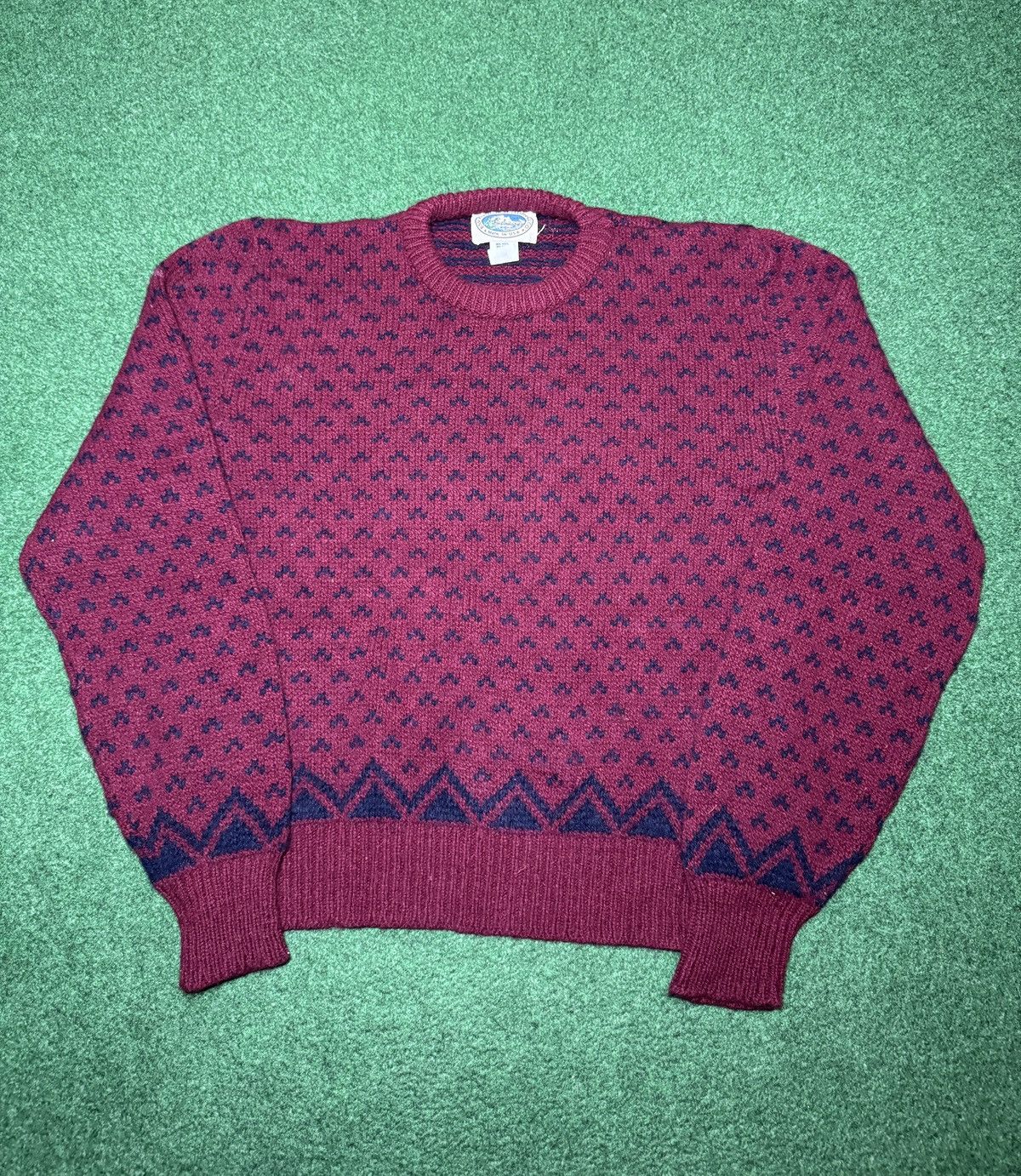 Vintage Vintage Birds Eye Wool Blend Red S/M Knit 21x24 Sweater Size US S / EU 44-46 / 1 - 1 Thumbnail