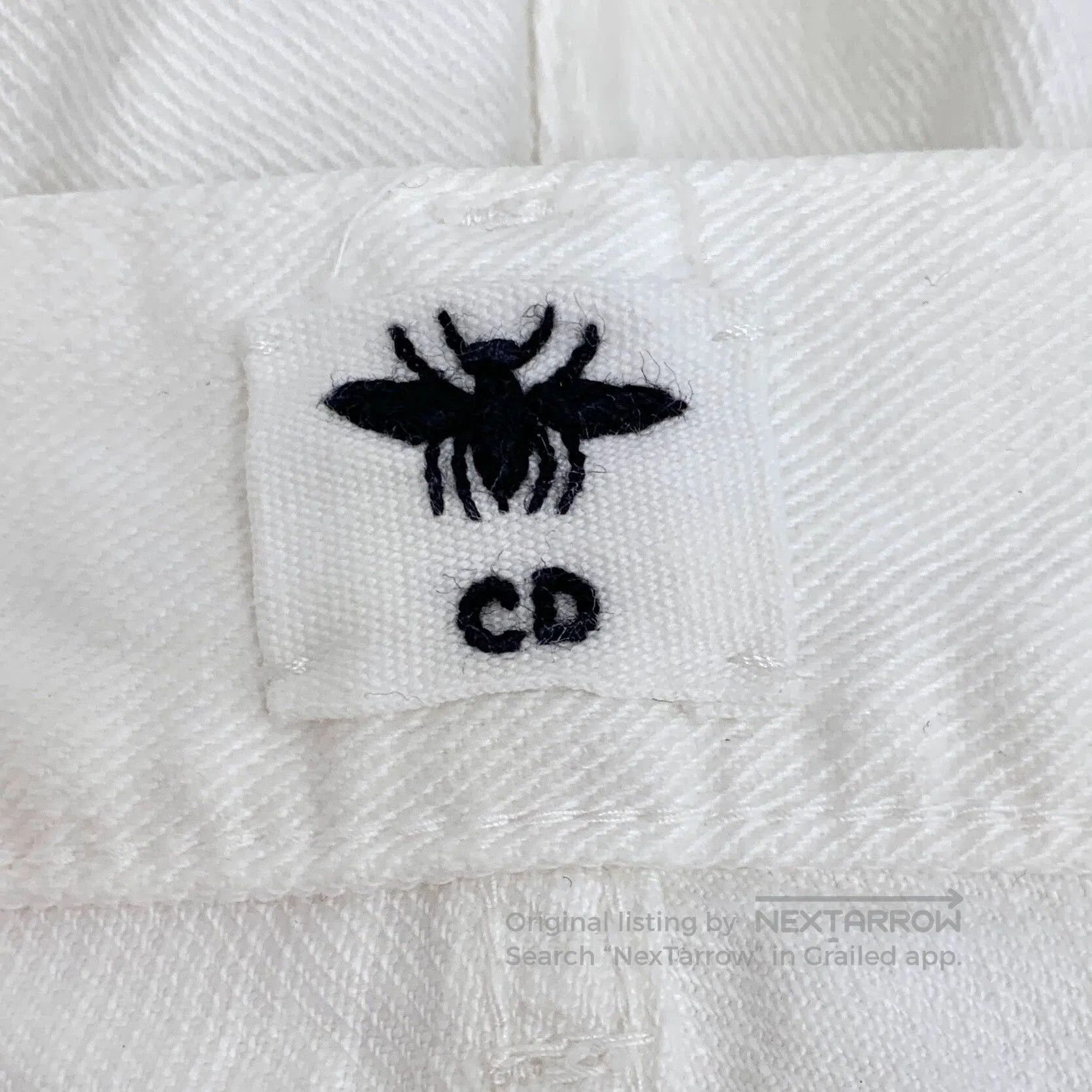 Dior Dior White Bee Embroidered Cotton Denim Pants. Size US 36 / EU 52 - 5 Thumbnail