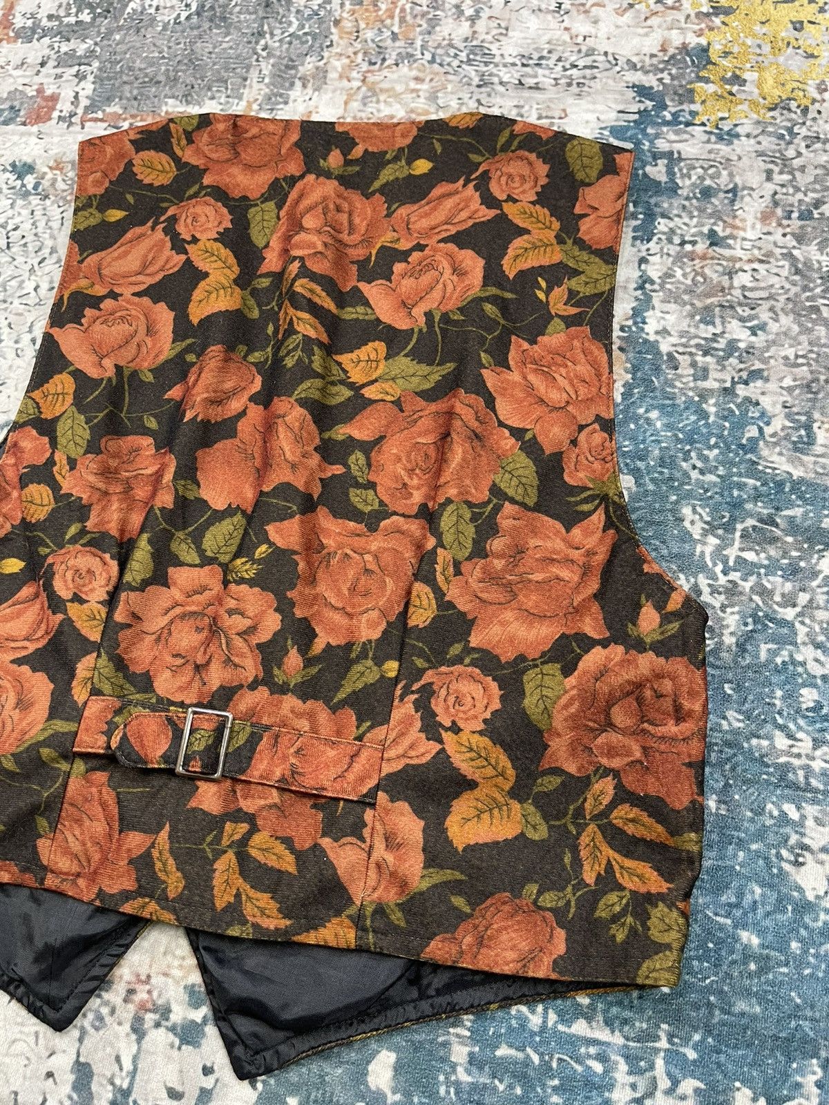 Vintage Vintage Tucano USA Floral Velour Waistcoat Gilet Size ONE SIZE - 6 Thumbnail
