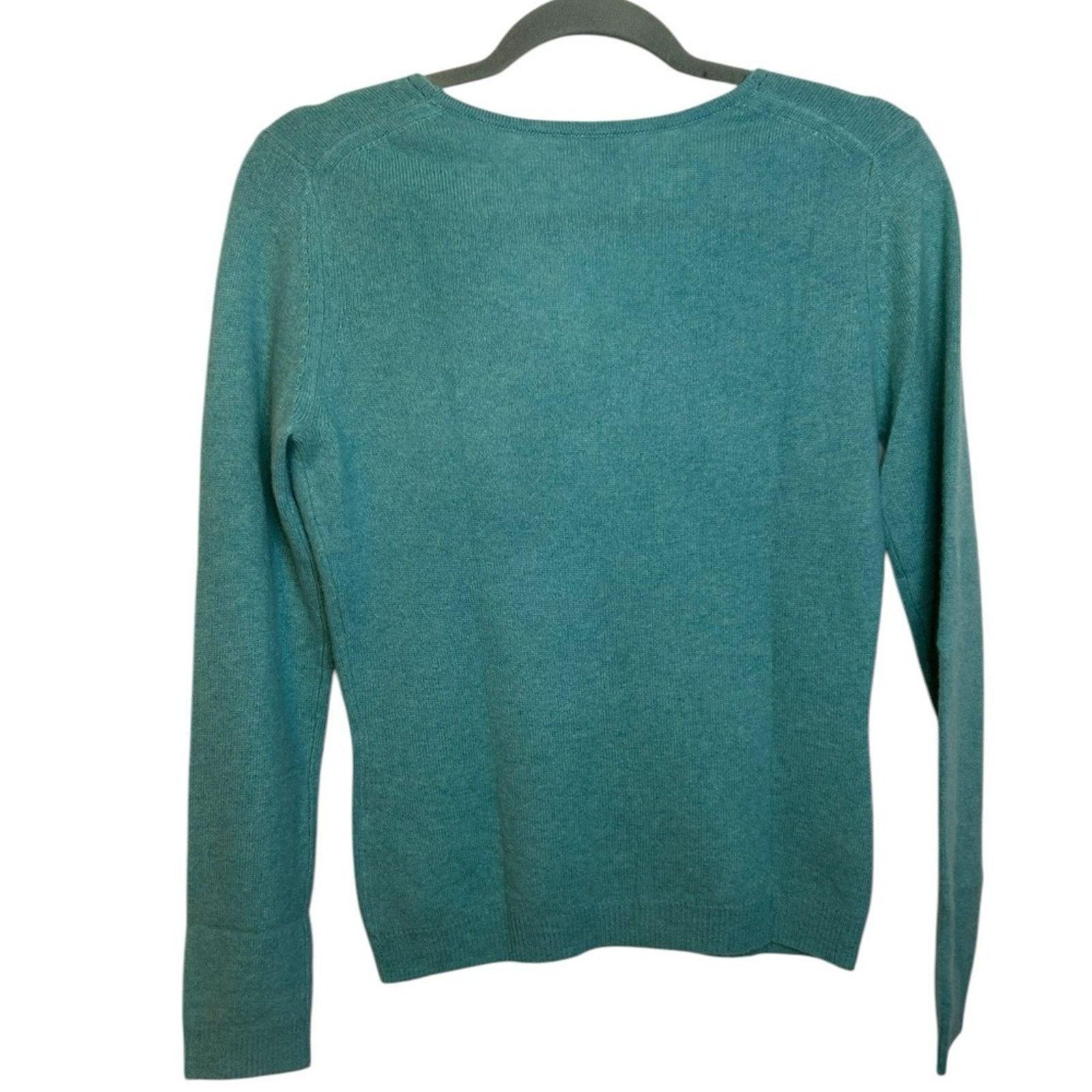 Apt. 9 Apt. 9 Teal V-Neck Cashmere Sweater Size S / US 4 / IT 40 - 2 Thumbnail