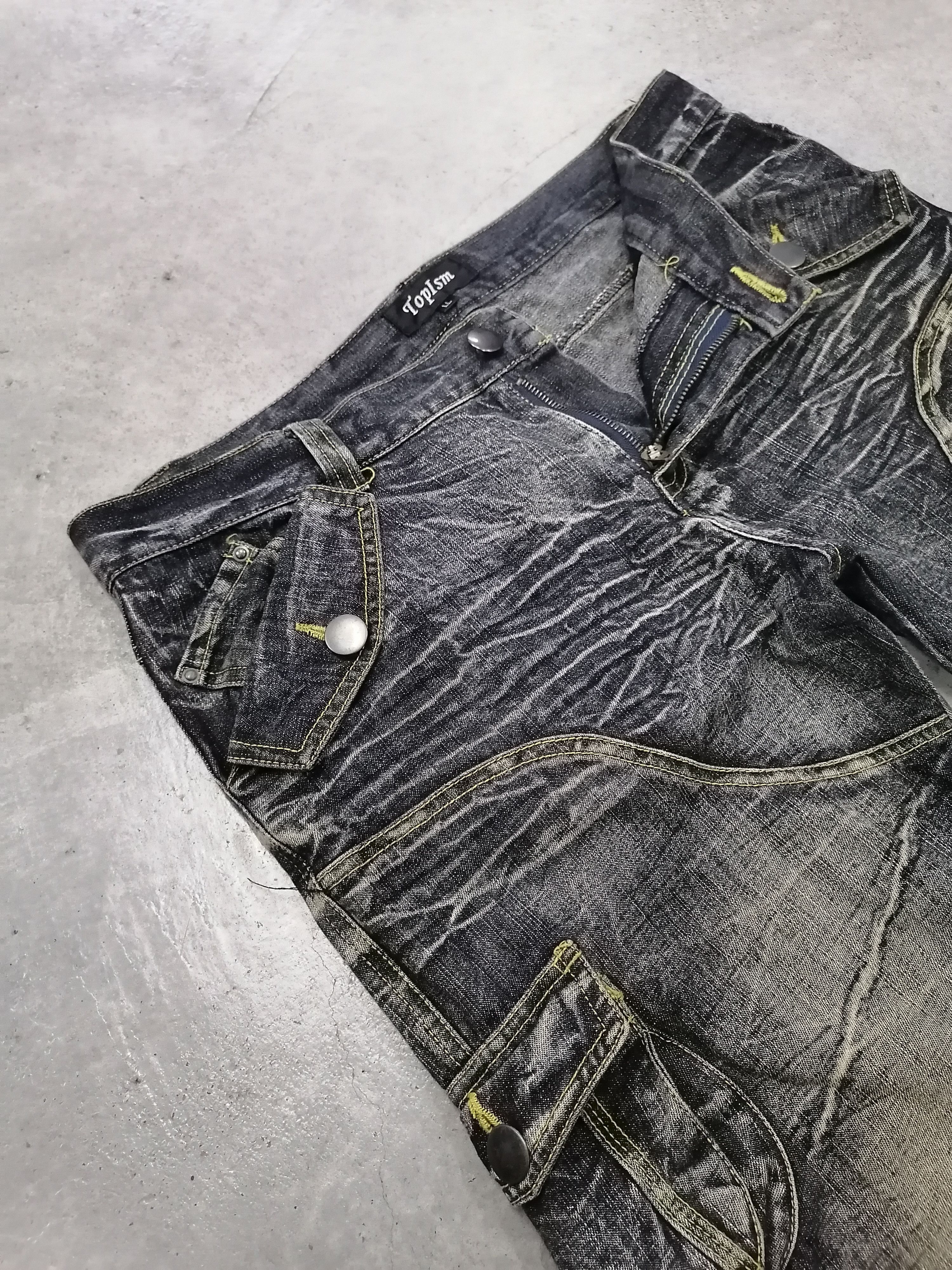 If Six Was Nine Super Flare Topism Claw Mark Multipocket Distressed Pants Size US 35 - 6 Thumbnail