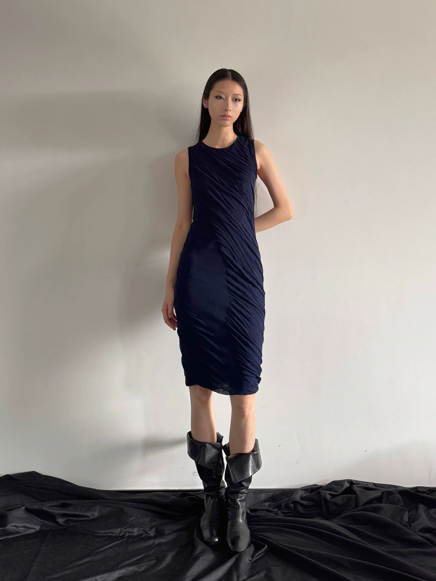 Other Italian Ink - Splattered Stretch Irregular Layered Dress 40 Size S / US 4 / IT 40 - 1 Thumbnail