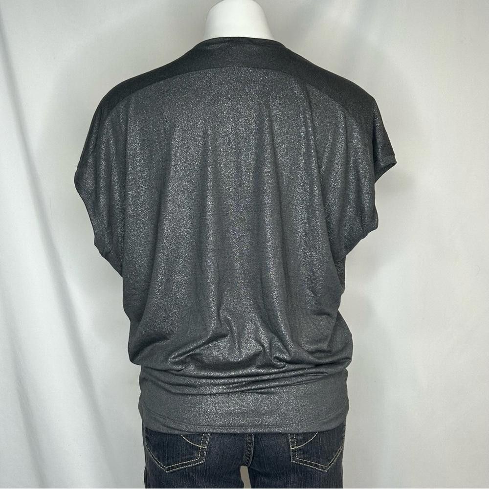 Vince Vince Metallic Gunmetal Drape Top with Dolman Sleeves, XS Size XS / US 0-2 / IT 36-38 - 3 Thumbnail