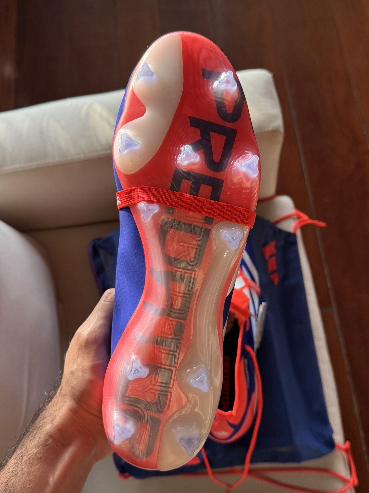 Adidas Adidas Predator 24 FG Elite Tongue Lucid Blue Solar Red Size US 10.5 / EU 43-44 - 12 Thumbnail
