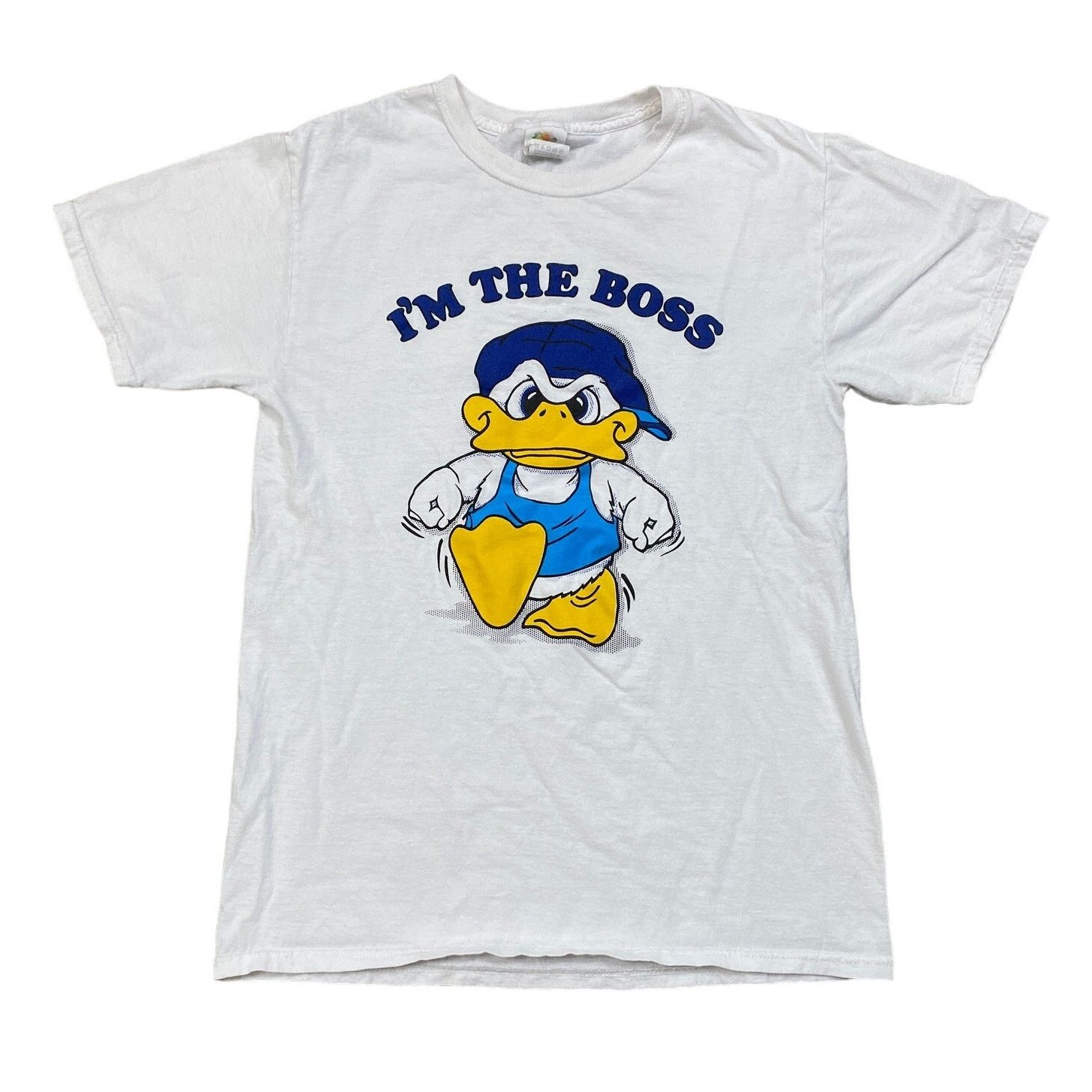 Fruit Of The Loom I'm The Boss Duck Graphic T-Shirt Mens Small Y2K Funny Humor Size US S / EU 44-46 / 1 - 1 Thumbnail