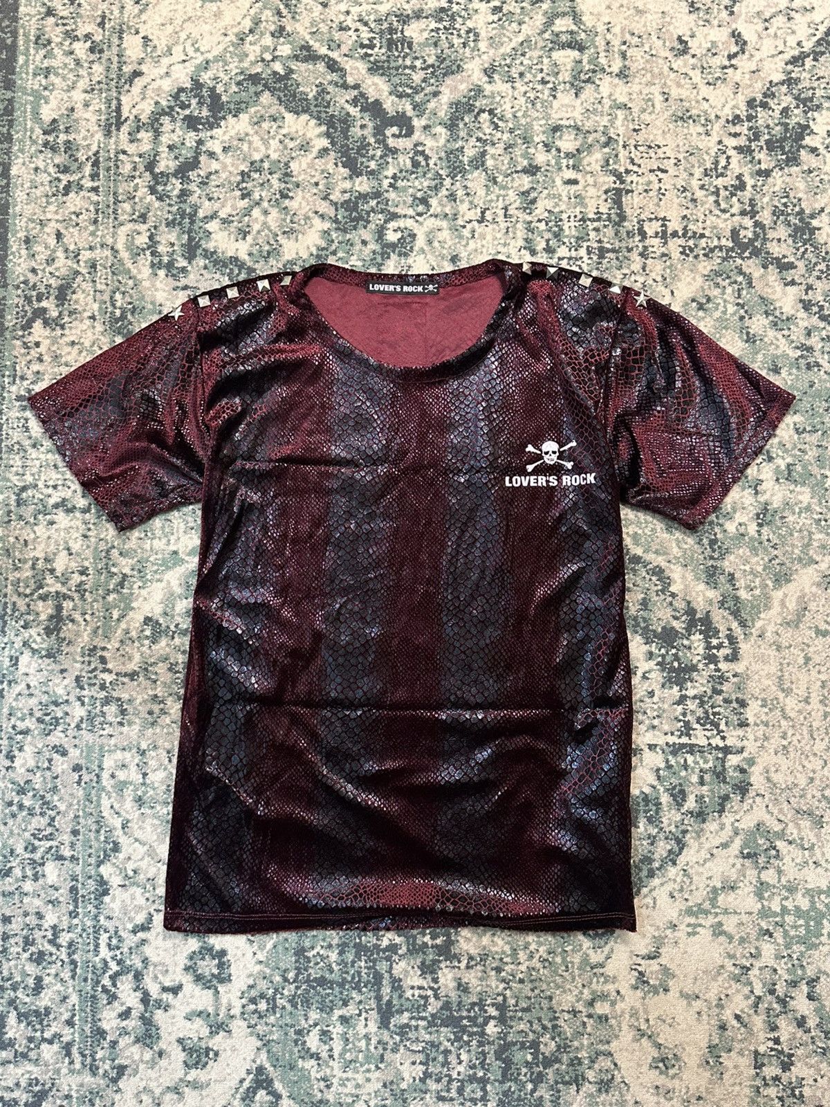 Beauty Beast 1990 - Super Lovers Japan Red Blood Snakeskin Studded Mesh T Size US M / EU 48-50 / 2 - 3 Thumbnail