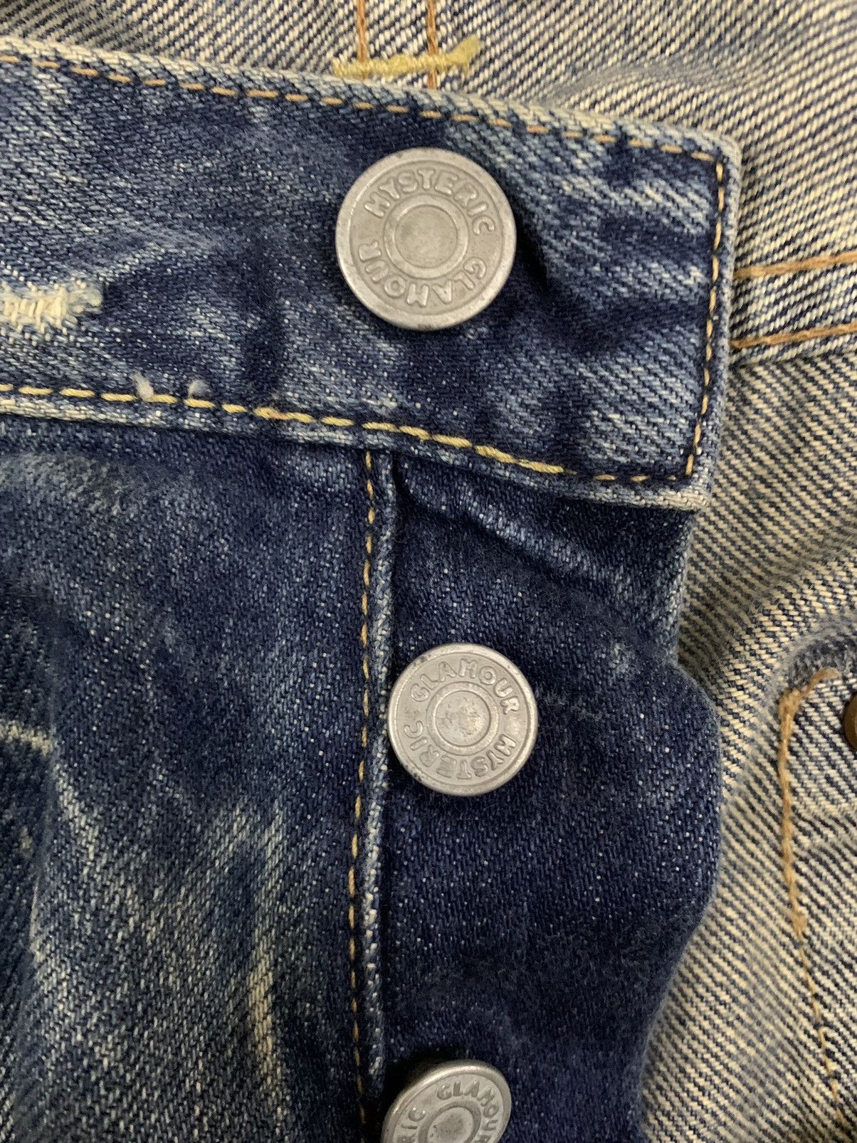 Hysteric Glamour Vintage Hysteric Glamour Selvedge Studded Distressed Jeans Size US 31 - 6 Thumbnail