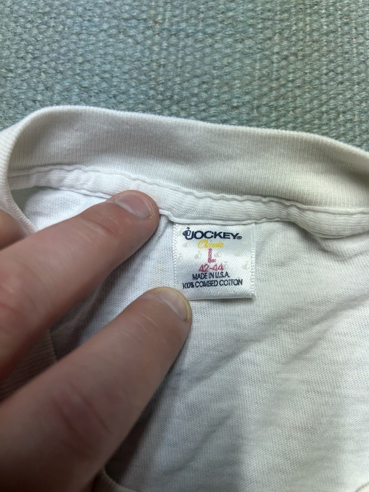 Vintage Vtg 80s blank white t shirt Jockey soft cotton thin USA L Size US L / EU 52-54 / 3 - 6 Thumbnail