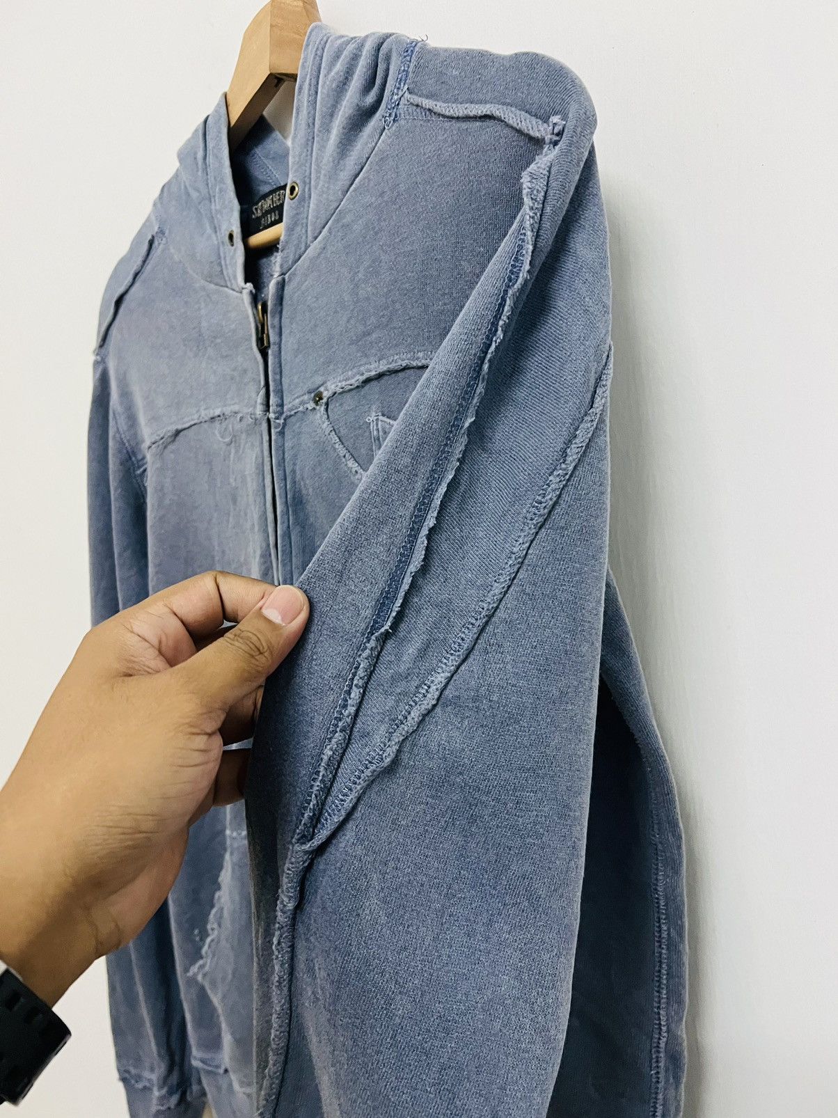 Japanese Brand SKY BOMBER 391B08 RECONSTRUCTED ZIPPER HOODIE JACKET Size US M / EU 48-50 / 2 - 7 Thumbnail