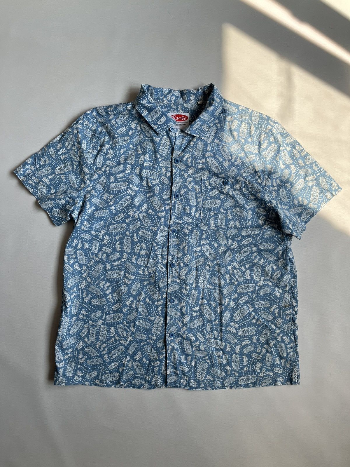 Mambo MAMBO Australia Men Blue Hawaiian Printed Button Up Shirt Size US L / EU 52-54 / 3 - 1 Thumbnail