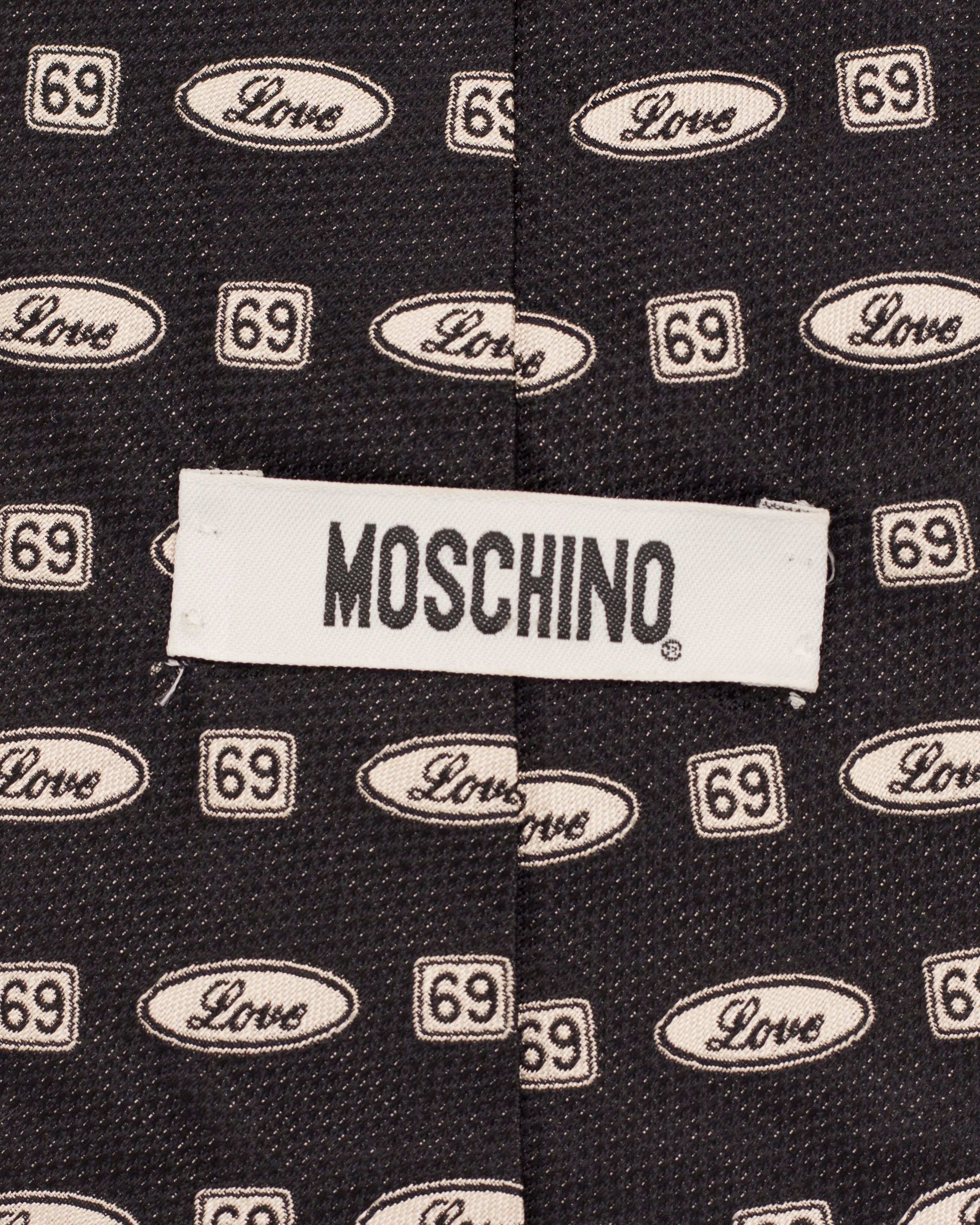 Moschino Vintage Silk Tie Love 69 Pattern Size ONE SIZE - 7 Thumbnail
