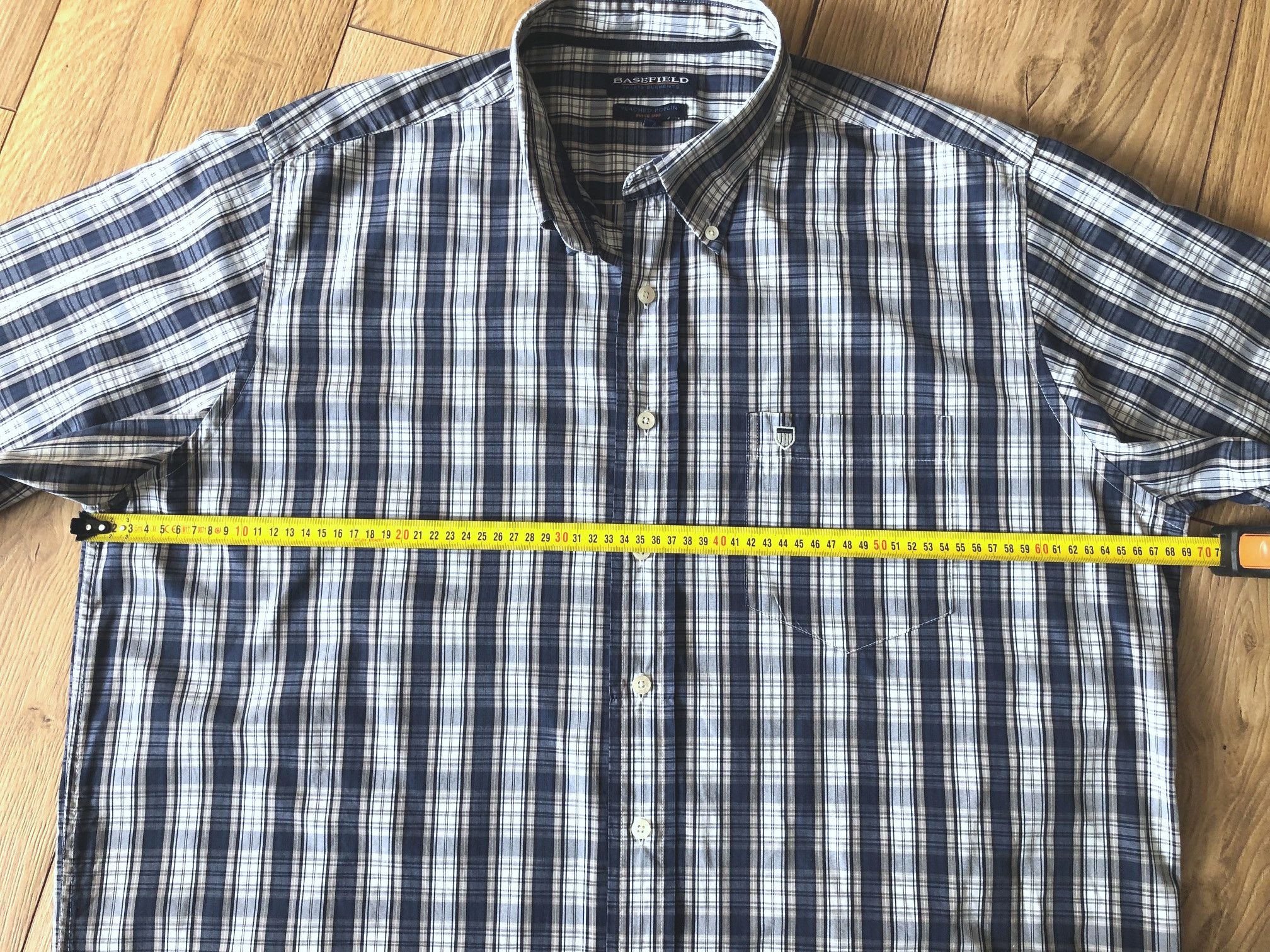 Other Men's checked shirt navy blue-beige Basefield 2XL/3XL Size US XXL / EU 58 / 5 - 3 Thumbnail
