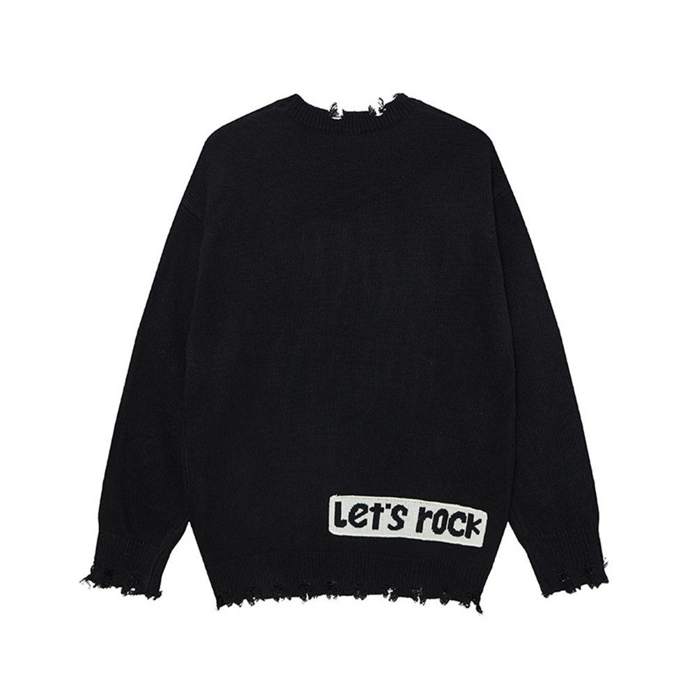 Vintage Men's raw edge casual embroidered letter loose sweater Size US M / EU 48-50 / 2 - 2 Thumbnail
