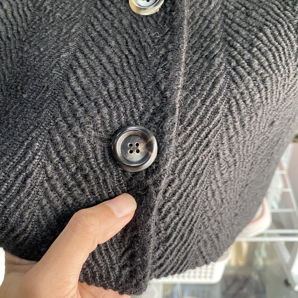 Dolce & Gabbana DOLCE & GABBANA Black Wool Blend Herringbone Jacket Size M / US 6-8 / IT 42-44 - 8 Thumbnail