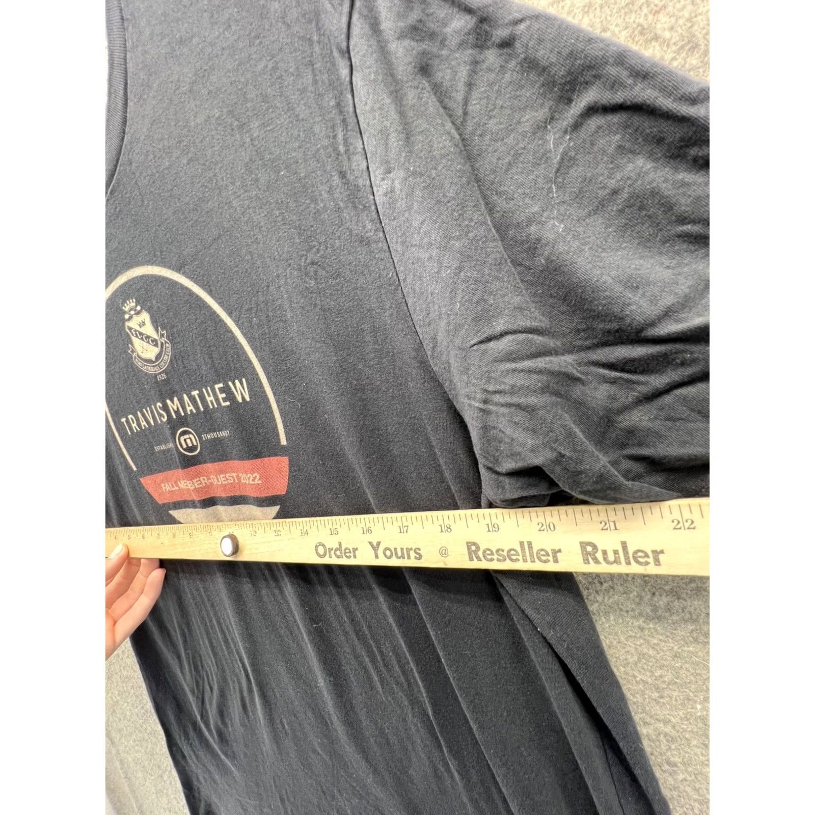 TravisMathew Travis Mathew Shirt Mens Large Black Golf Graphic Tee Tagless Crew Neck Short Sleeve Logo Print Mens L Black Golf Tee Size US L / EU 52-54 / 3 - 3 Thumbnail