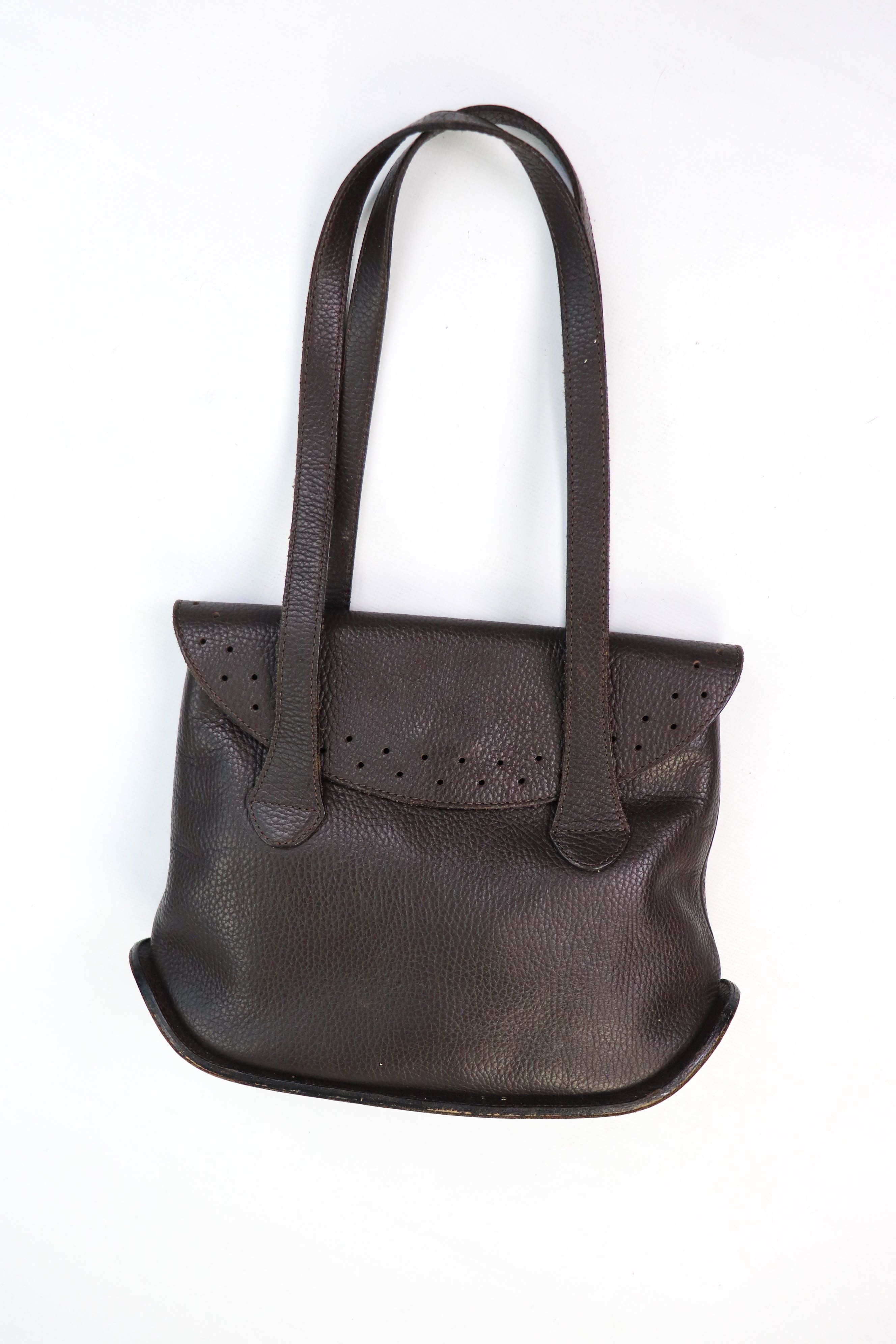 Delvaux Delvaux Brown Grained Leather Handmade Artisan Shoulder Bag Size ONE SIZE - 1 Thumbnail