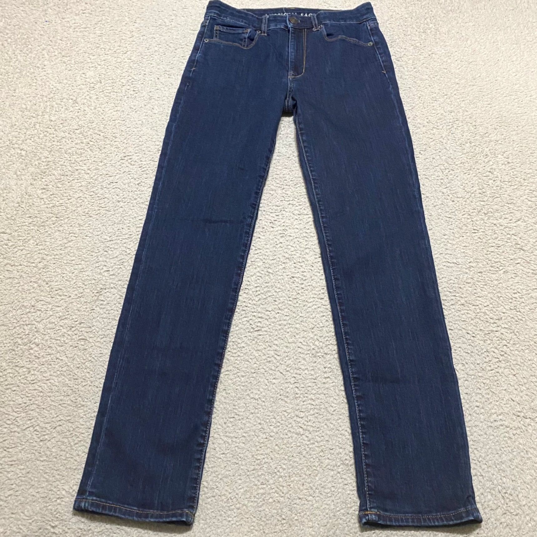 American Eagle Outfitters American Eagle Womens sz 6 Jeans Blue Denim Dark Wash High Rise Skinny Leg Size 28" / US 6 / IT 42 - 2 Thumbnail