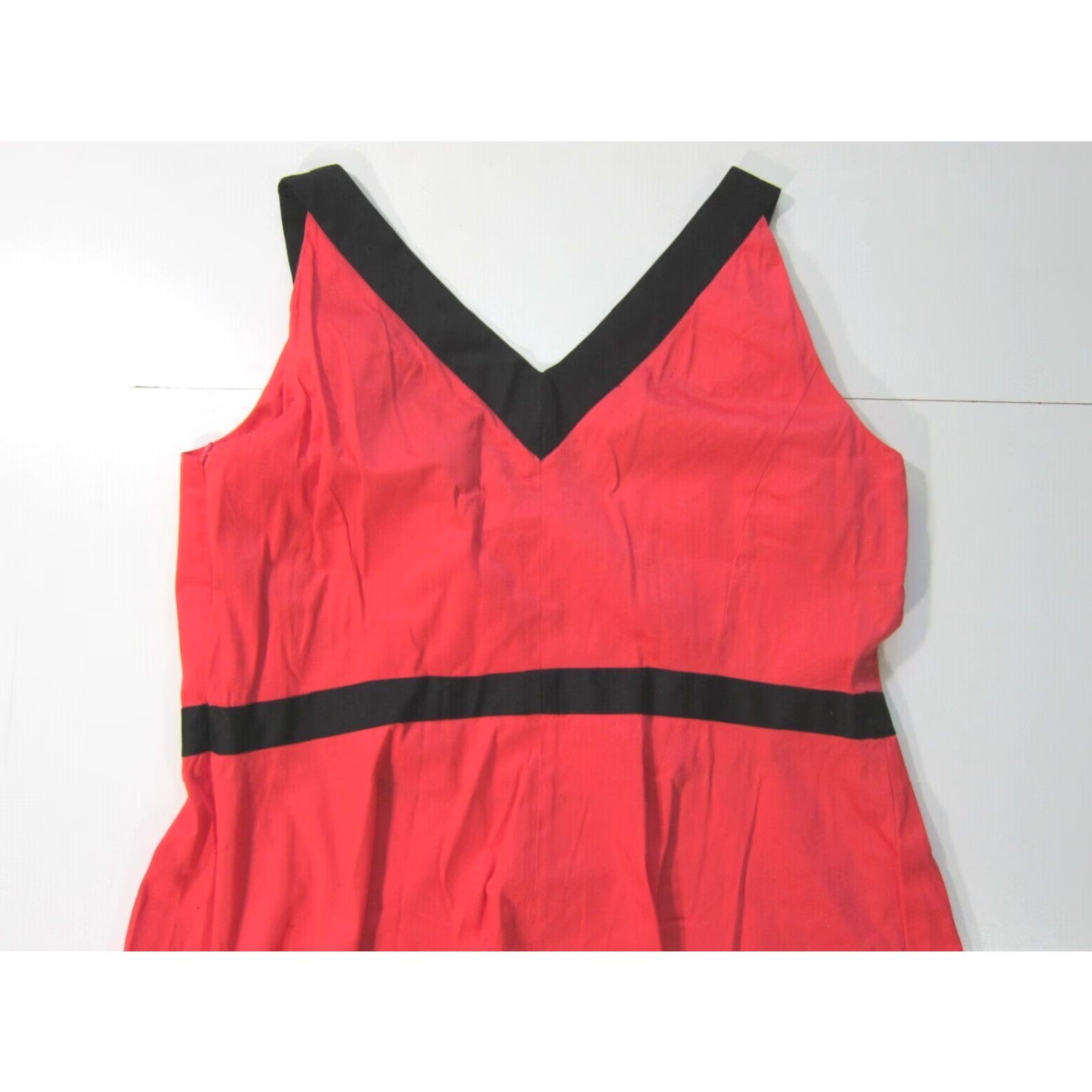 Vintage NWT Le Bos Cotton Pink Orange Black Sleeveless Drop Waist Tank Dress Plus 16W Size XXL / US 16-18 / IT 52-54 - 7 Thumbnail